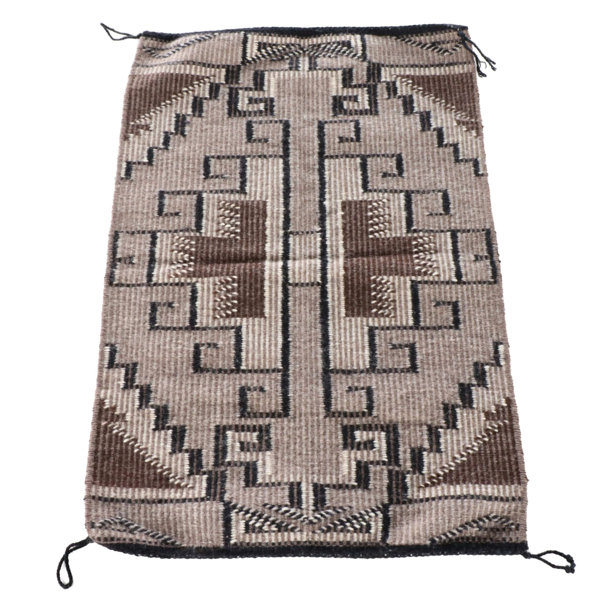 1'5 x 2'1 Handwoven Navajo Modern Style Accent Rug, 1984