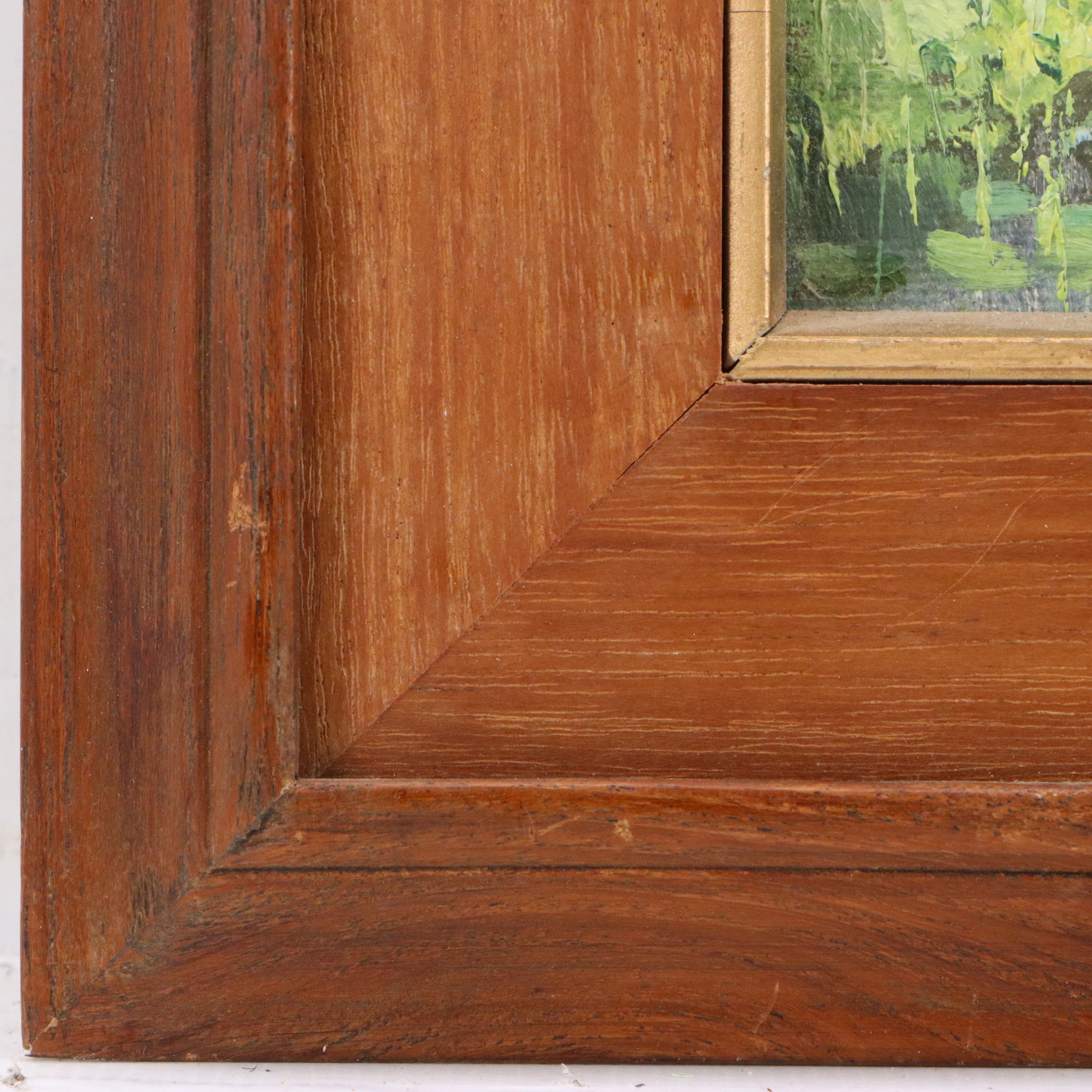 Thai Souvenir Oil Painting of Fishing Village, Circa 1979