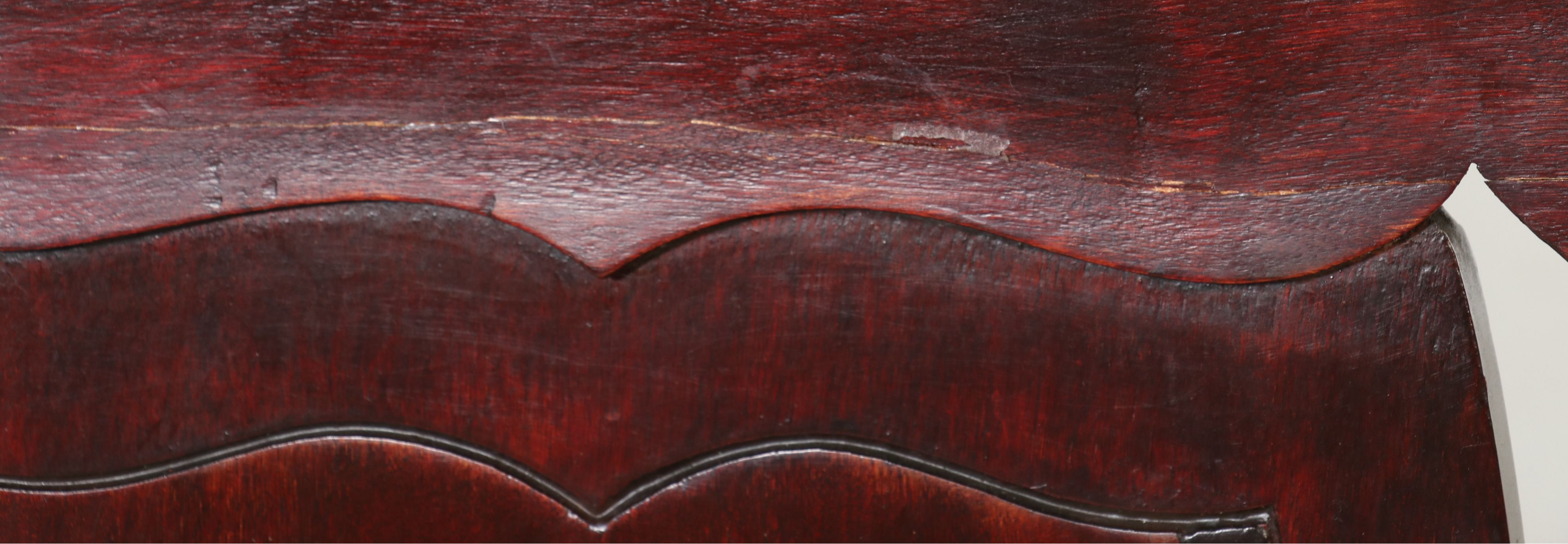 Art Nouveau Mahogany Inlaid Shield-Back Armchair with Bargello Needlepoint Seat