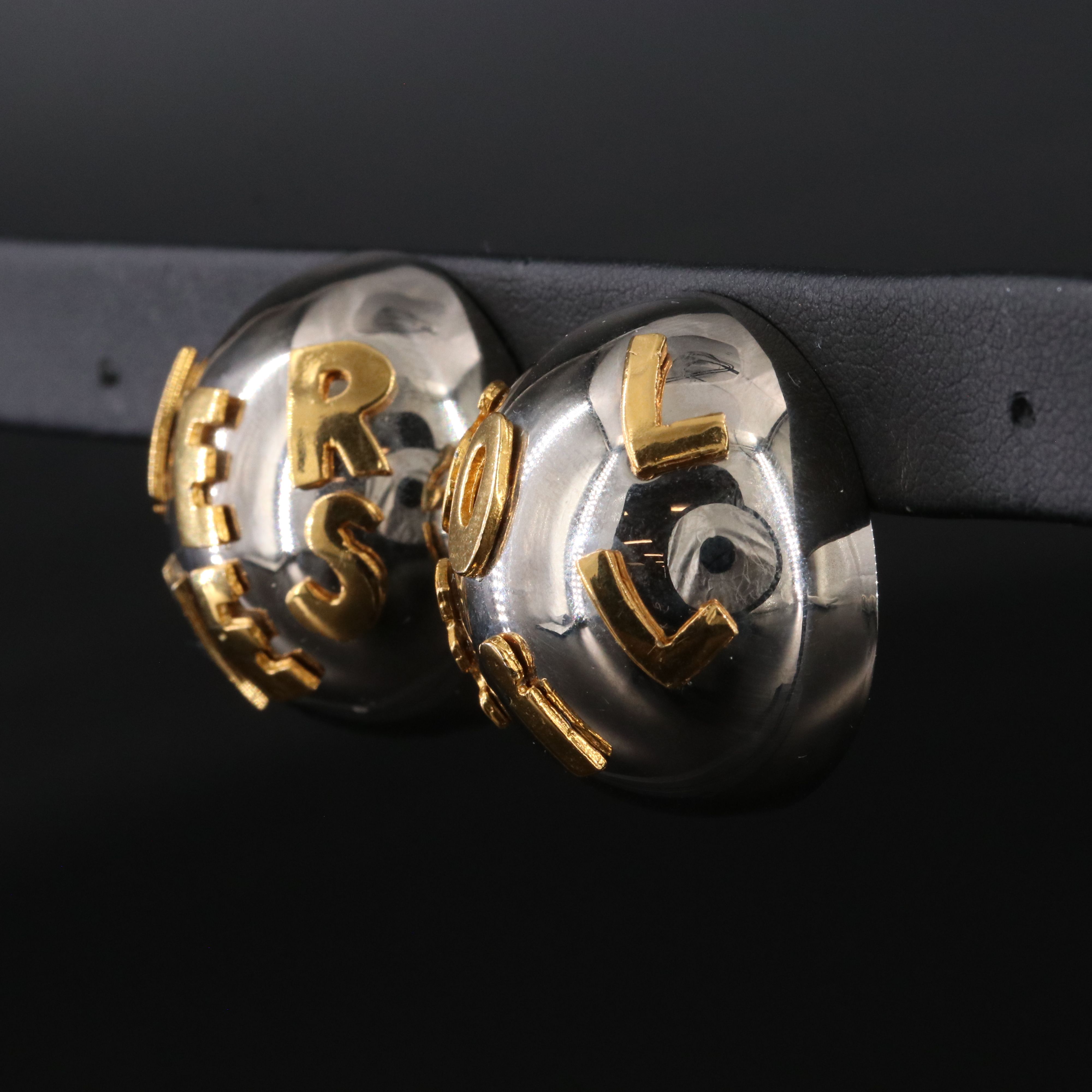 Hermes Two Tone Dome Clip Earrings