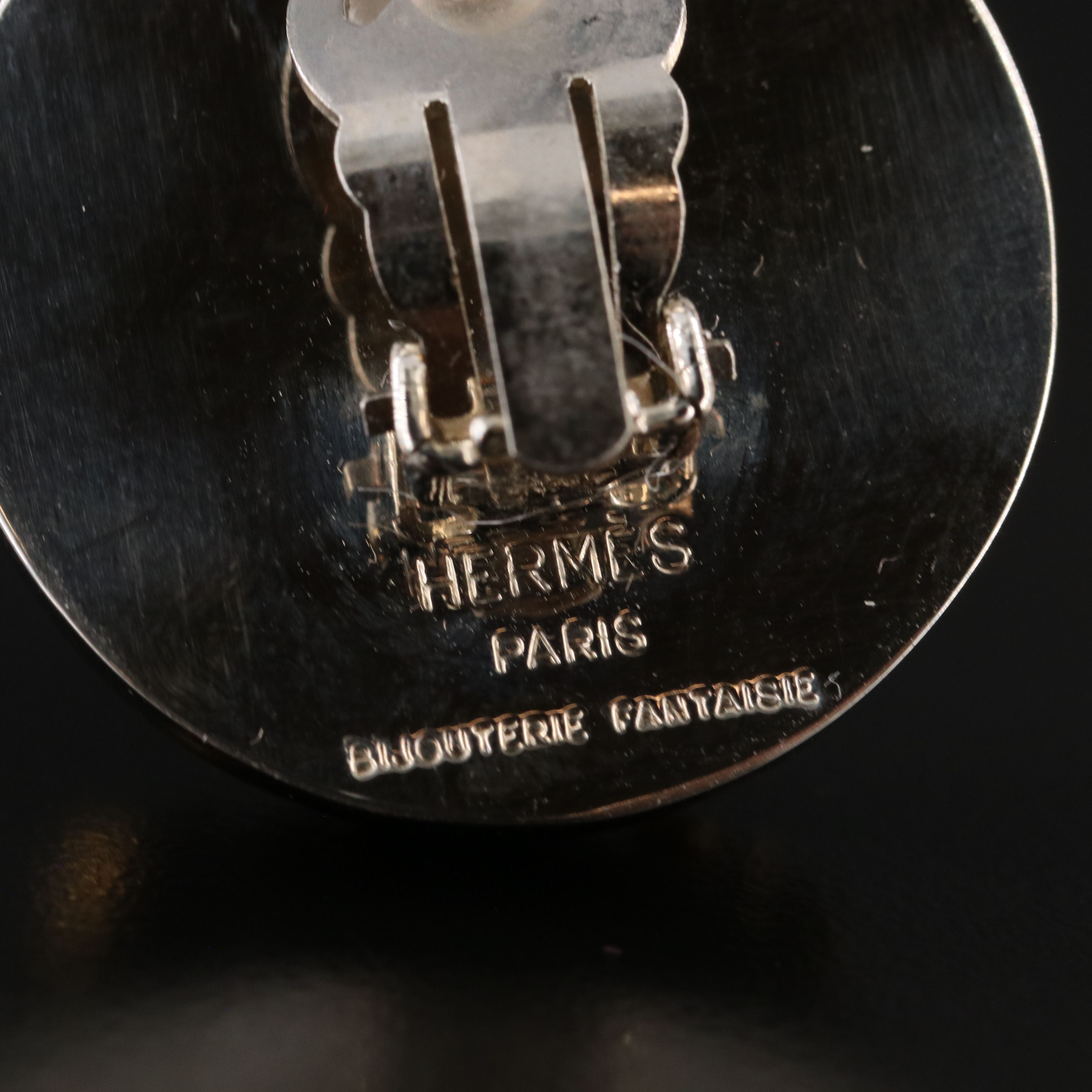 Hermes Two Tone Dome Clip Earrings