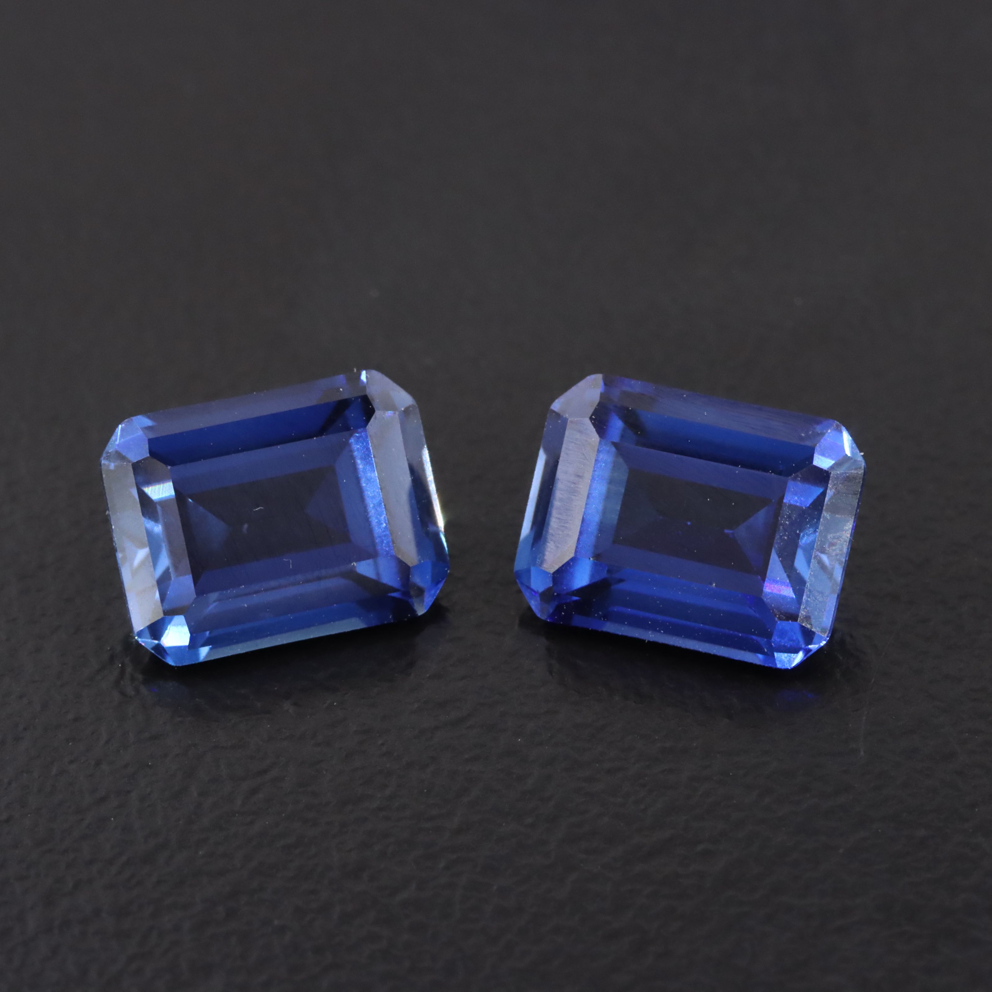 Loose 6.15 CTW Matched Pair of Lab Grown Sapphires