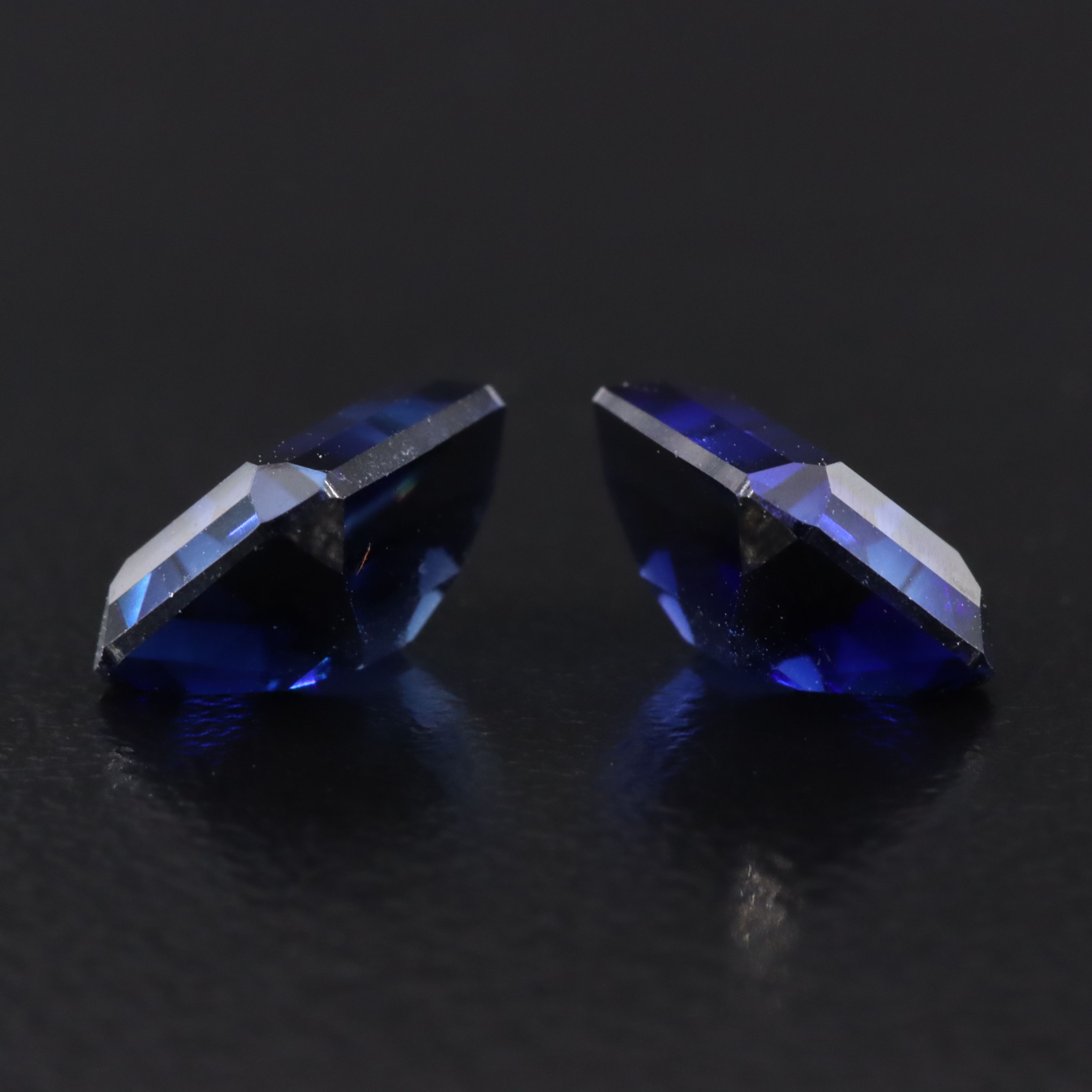 Loose 6.15 CTW Matched Pair of Lab Grown Sapphires