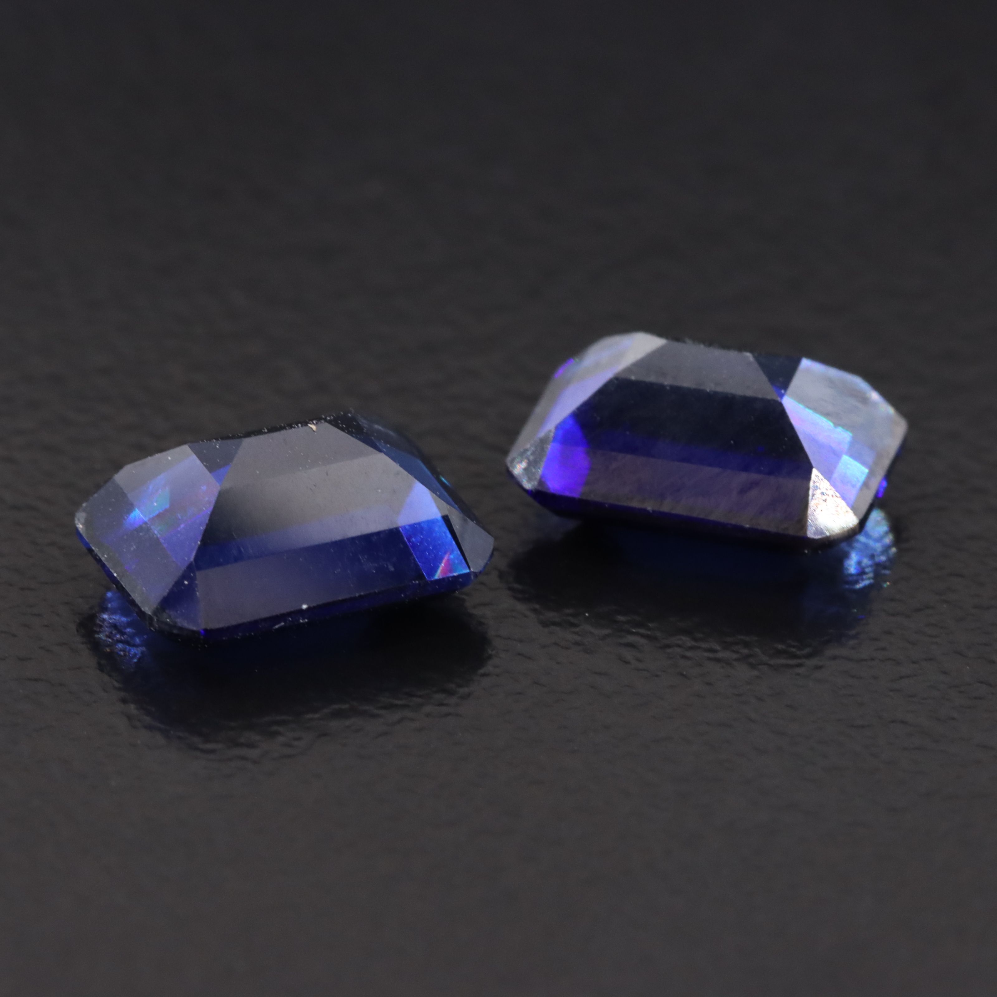 Loose 6.15 CTW Matched Pair of Lab Grown Sapphires