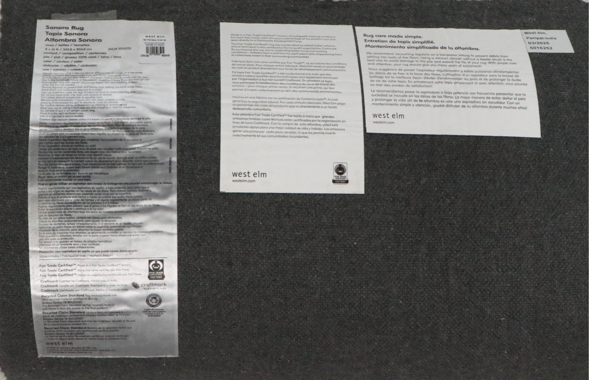 8' x 10' Hand-Tufted West Elm "Sonora" Area Rug