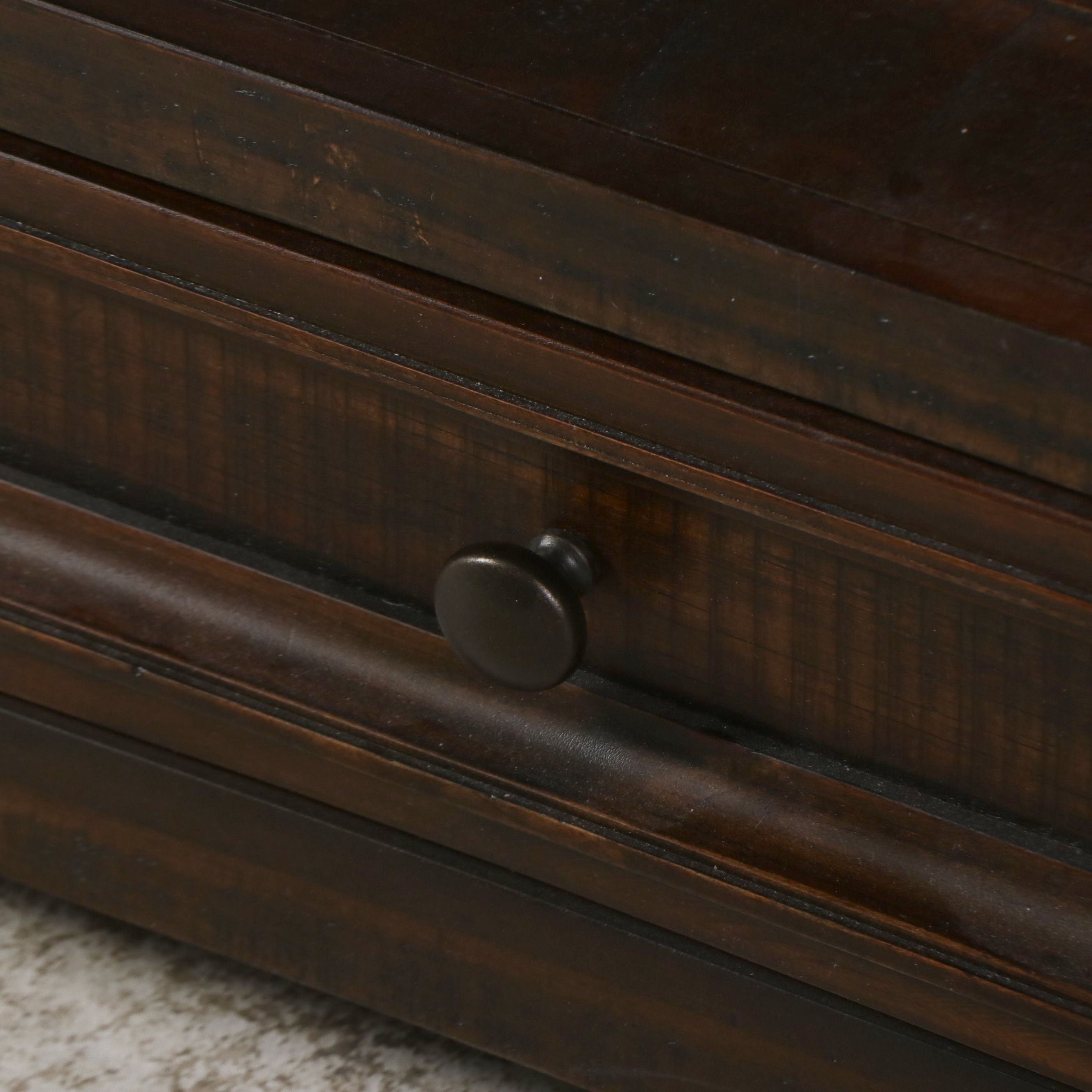 Contemporary Rustic "Lift-Top" Coffee Table with Two Storage Drawers, 21st C.