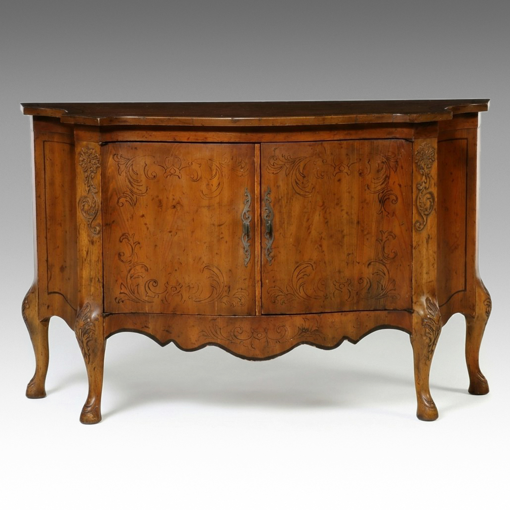Heritage Furniture Louis XV Style Carved Pecan Sideboard