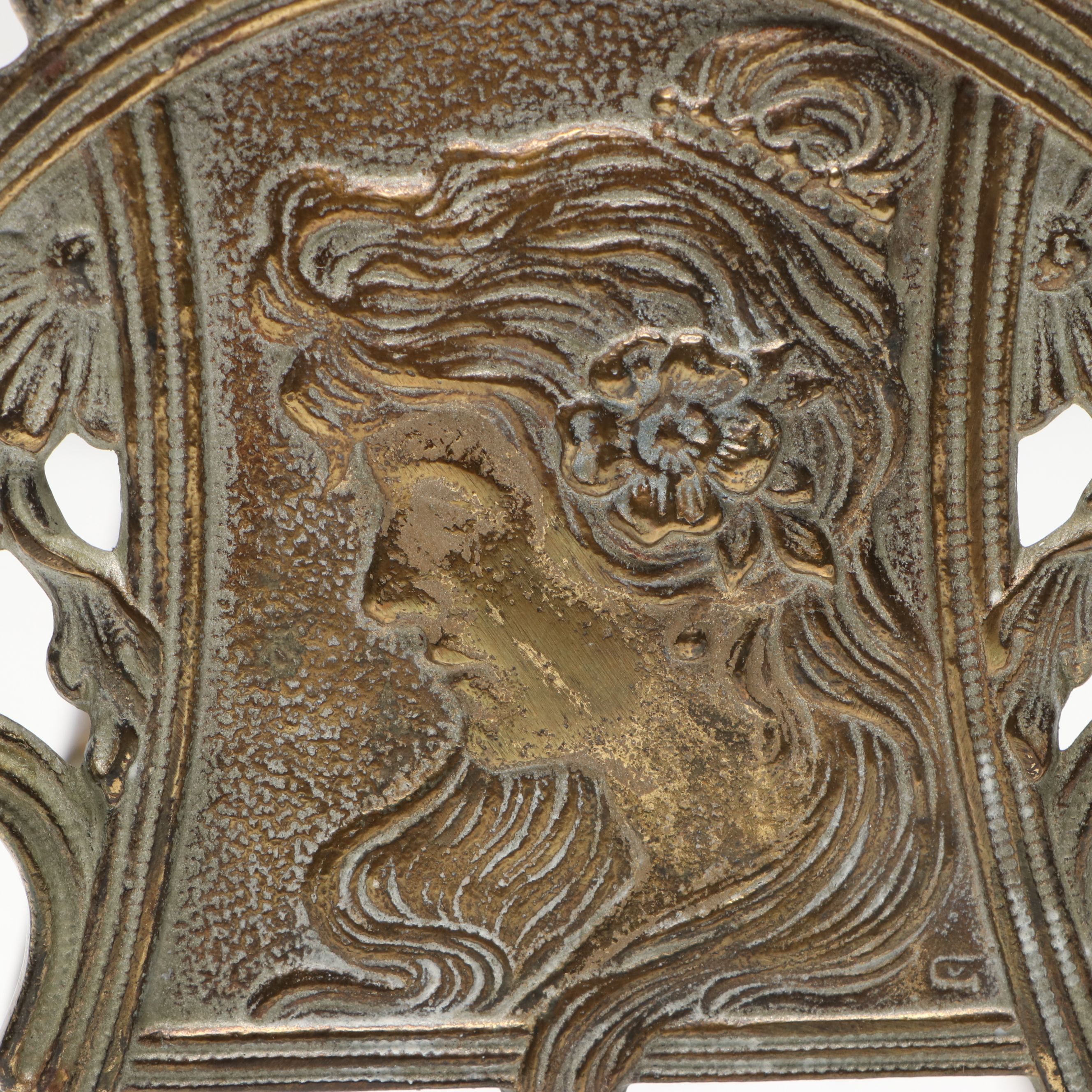 Judd Co. Art Nouveau Style Brass Expandable Bookends, Early 20th Century