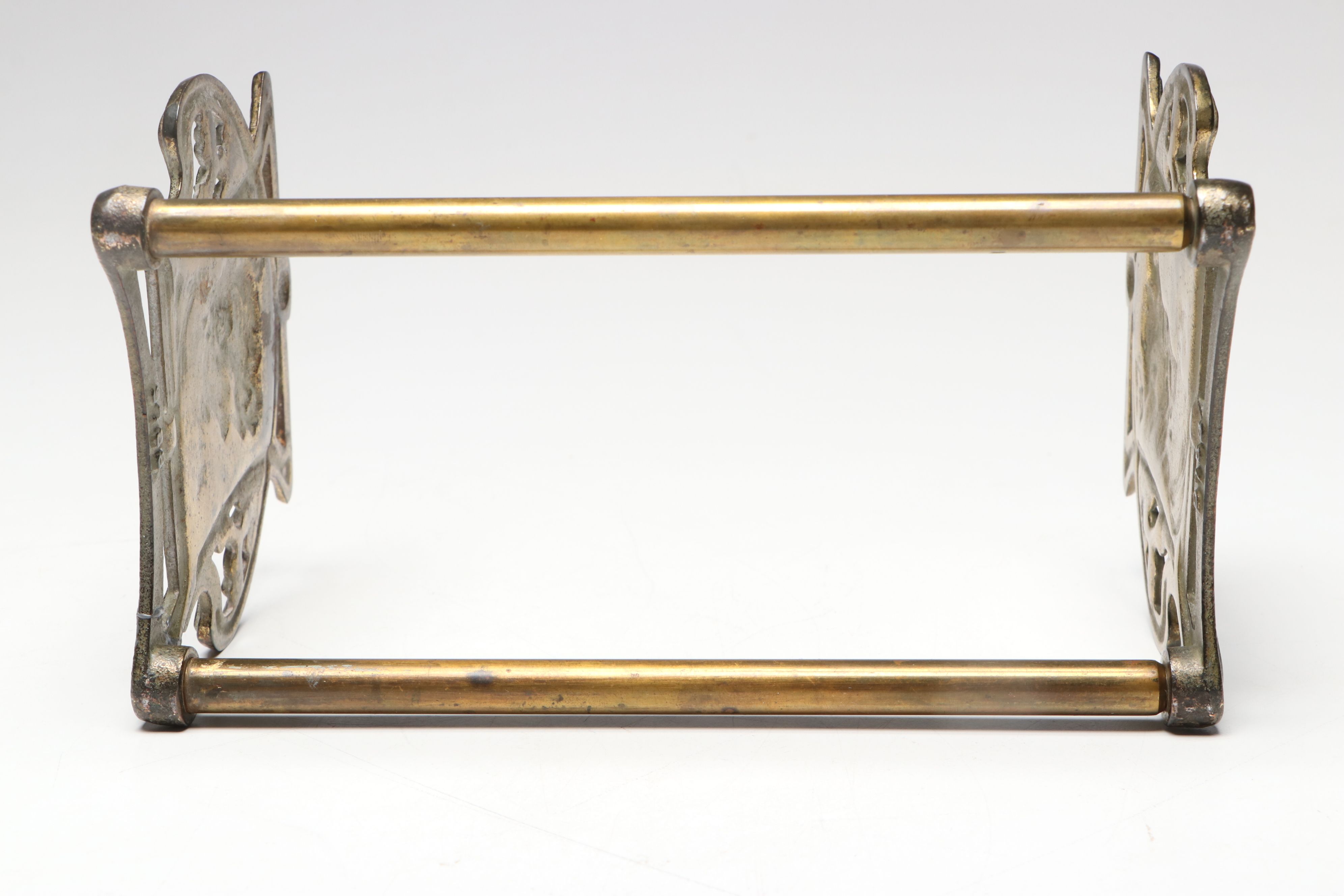 Judd Co. Art Nouveau Style Brass Expandable Bookends, Early 20th Century