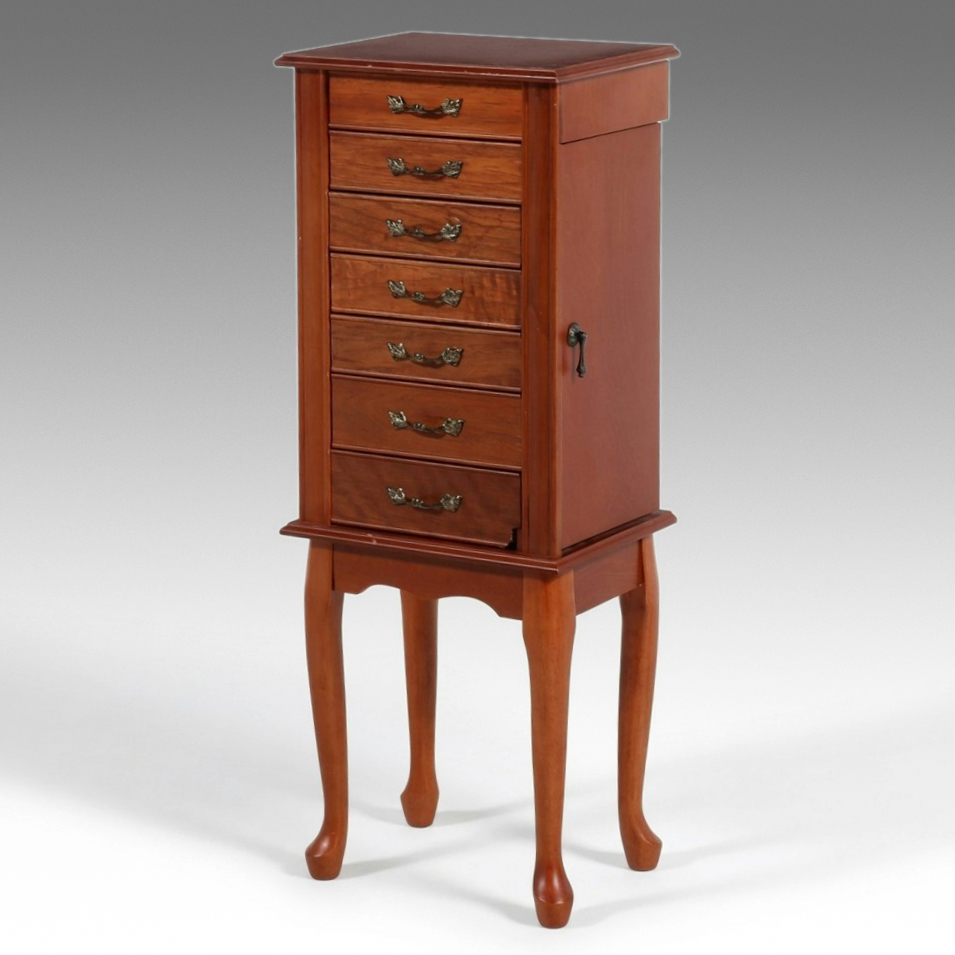 Mele Queen Anne Style Standing Jewelry Armoire, 21st Century