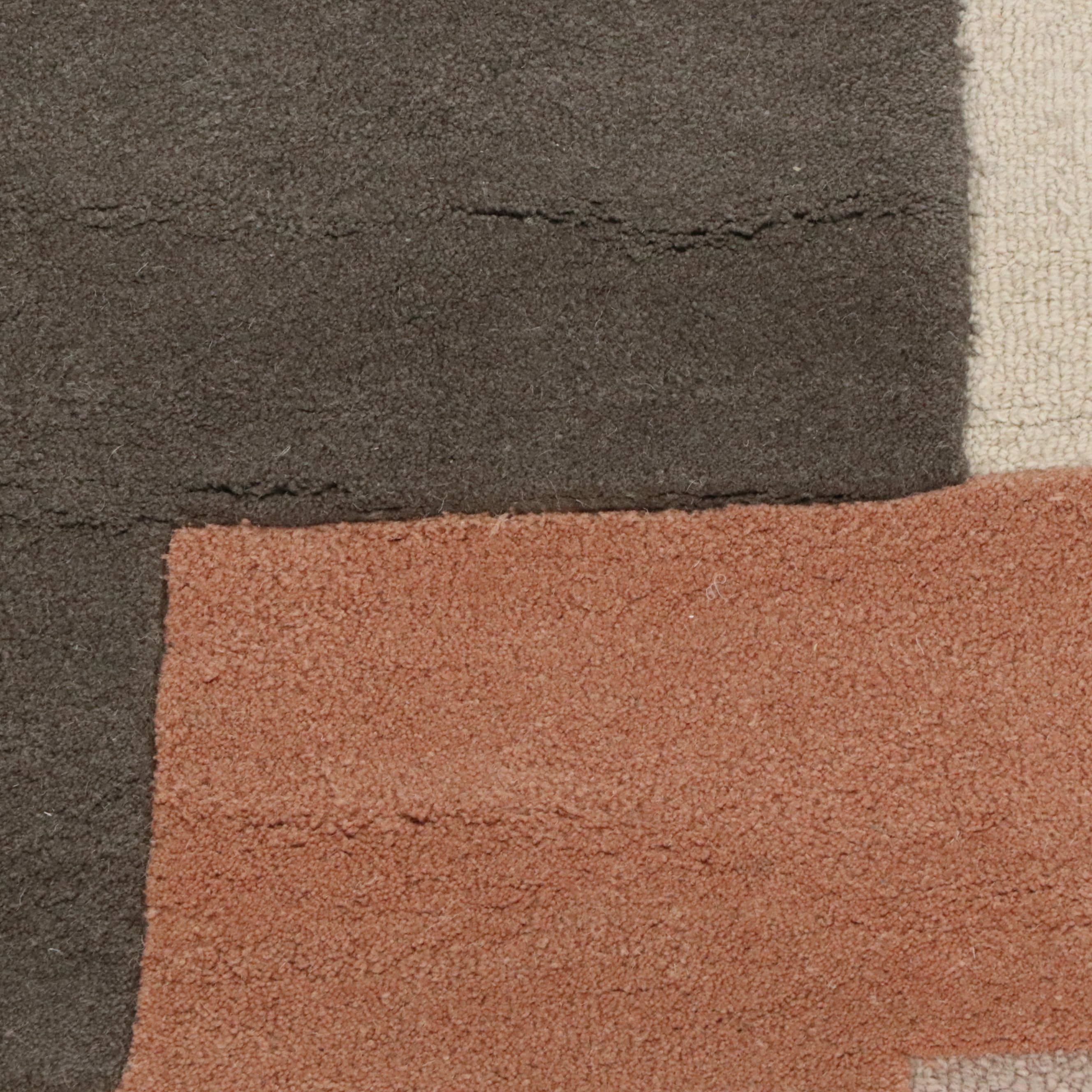 5'1 x 7' Hand-Tufted Indian Contemporary Geometric Area Rug