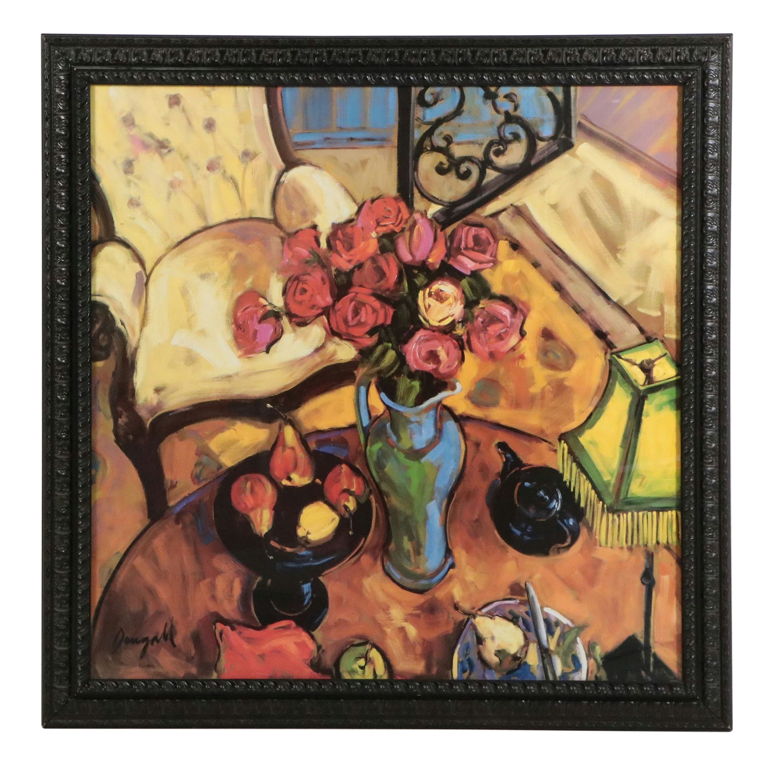 Offset Lithograph After Jae Dougall "Still Life Setting in Santa Barbara"