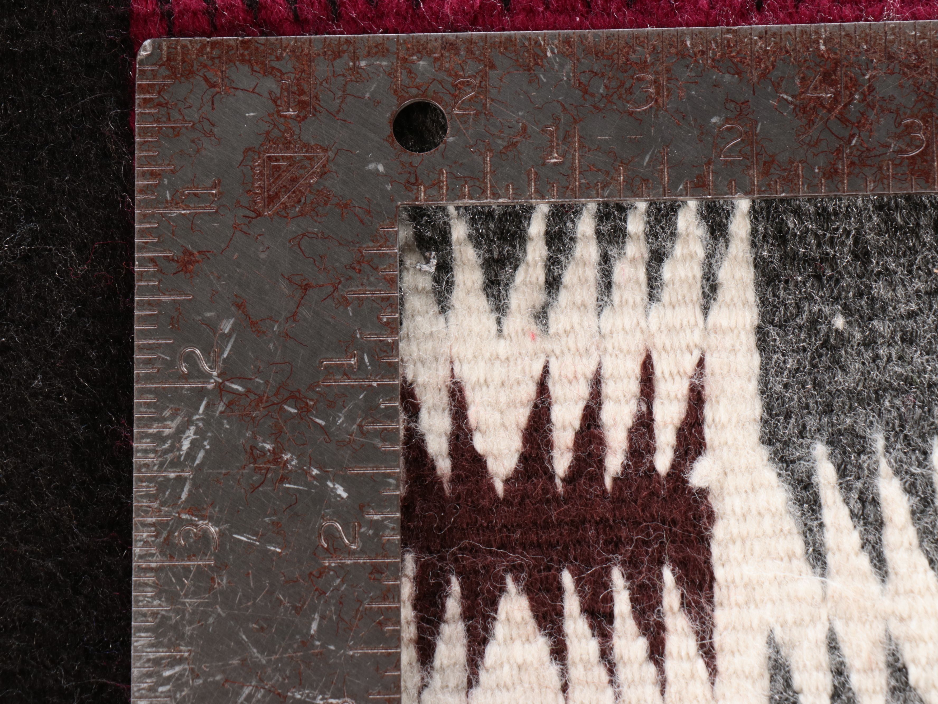 2' x 2'3 Handwoven Lucy Haski Navajo Storm Pattern Wool Rug