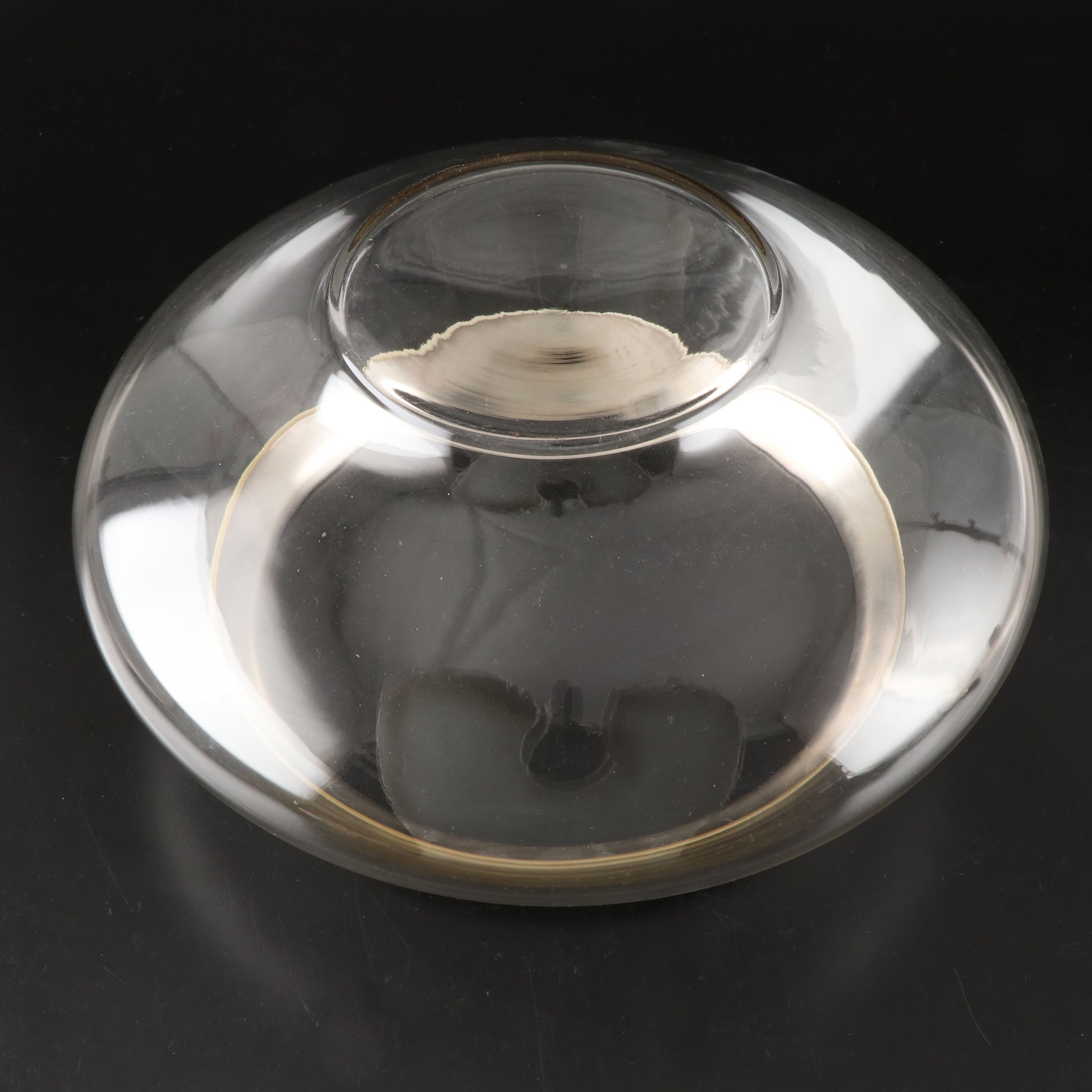 MCM Dorothy Thorpe Style Glass Punch Bowl and Cups with Silver Plate Ladle