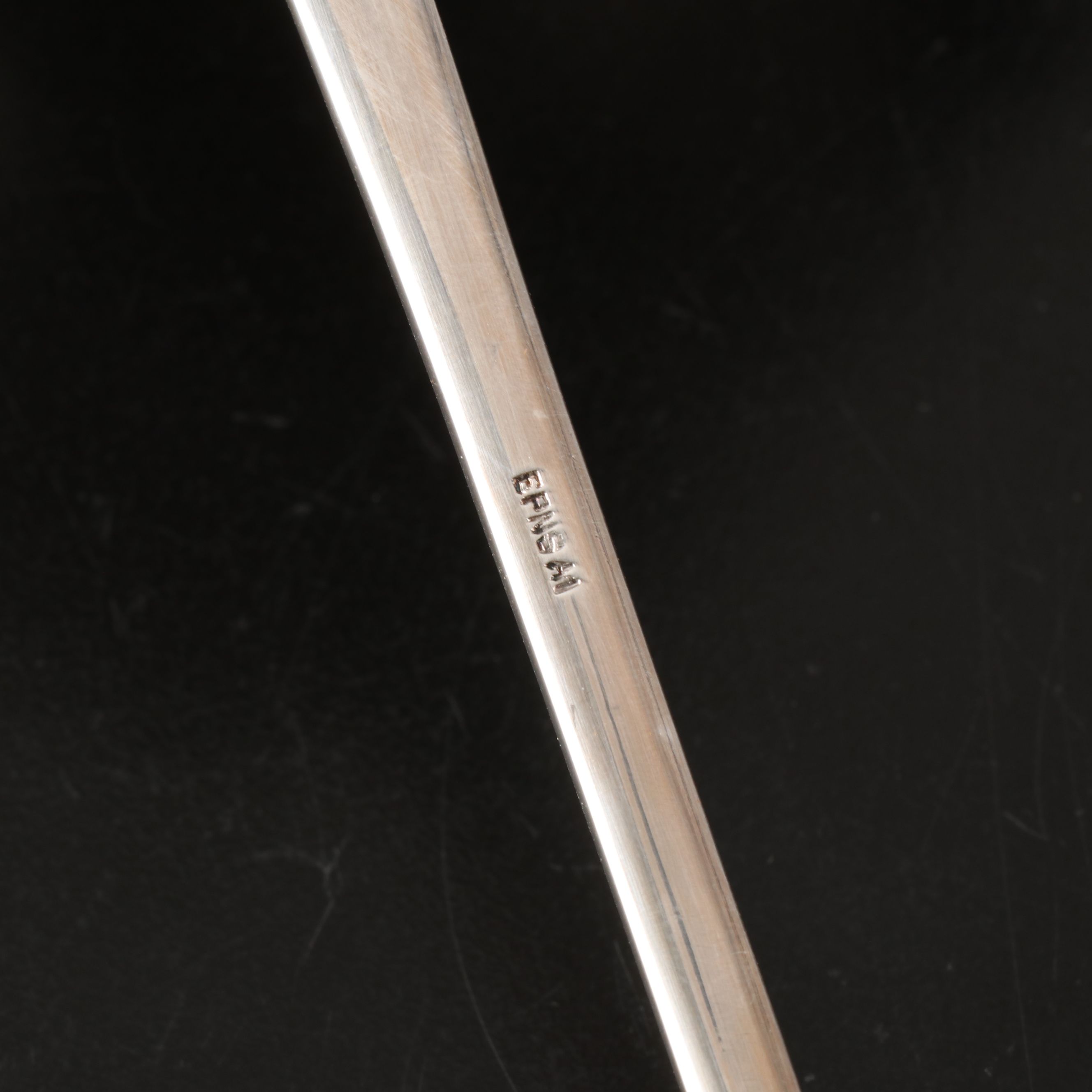 MCM Dorothy Thorpe Style Glass Punch Bowl and Cups with Silver Plate Ladle