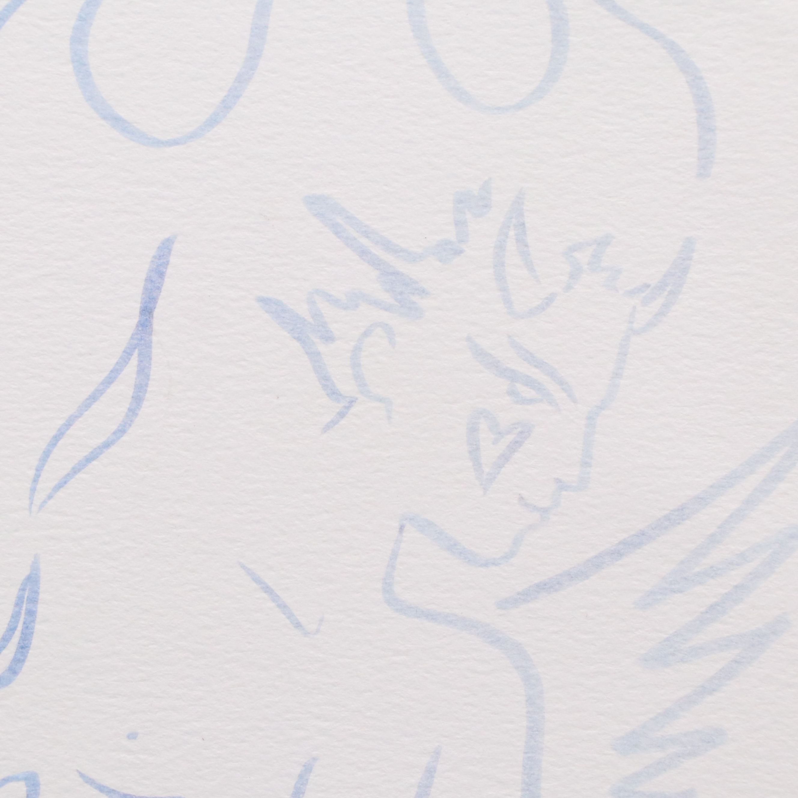 Tears Brush Pen Line Drawing of Male Figure in Profile, 2023