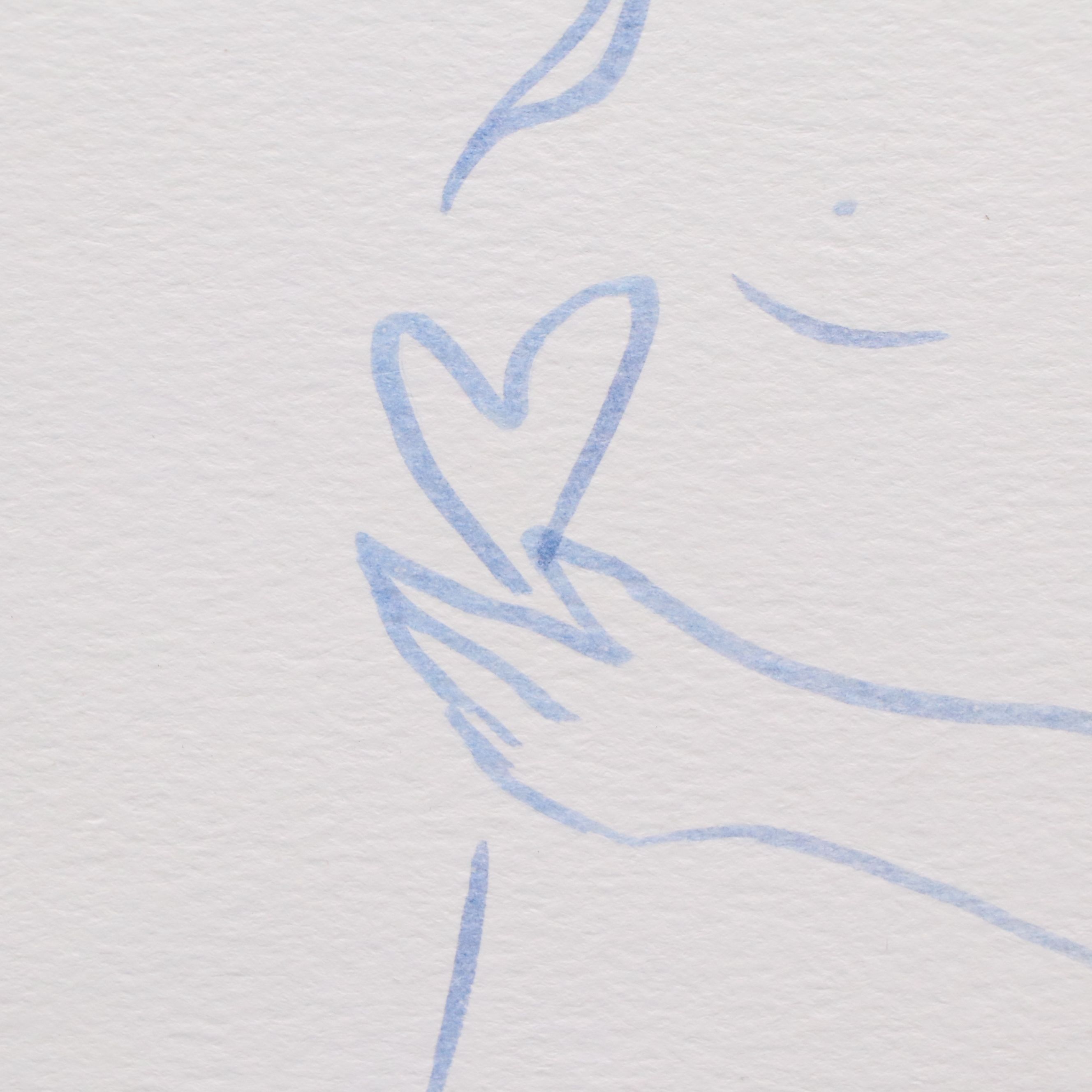 Tears Brush Pen Line Drawing of Male Figure in Profile, 2023