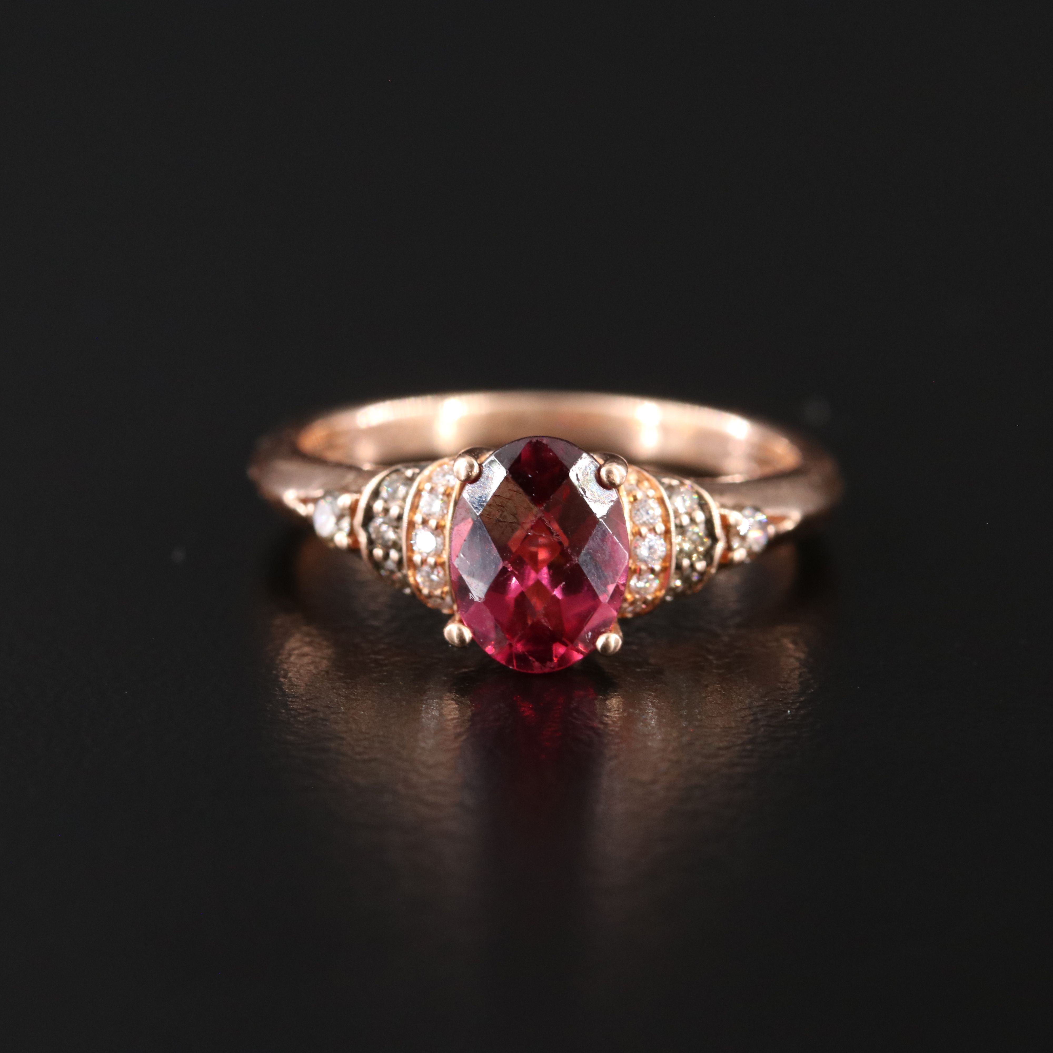 Le Vian 14K Rose Gold Garnet and Diamond Ring Featuring Fancy Brown