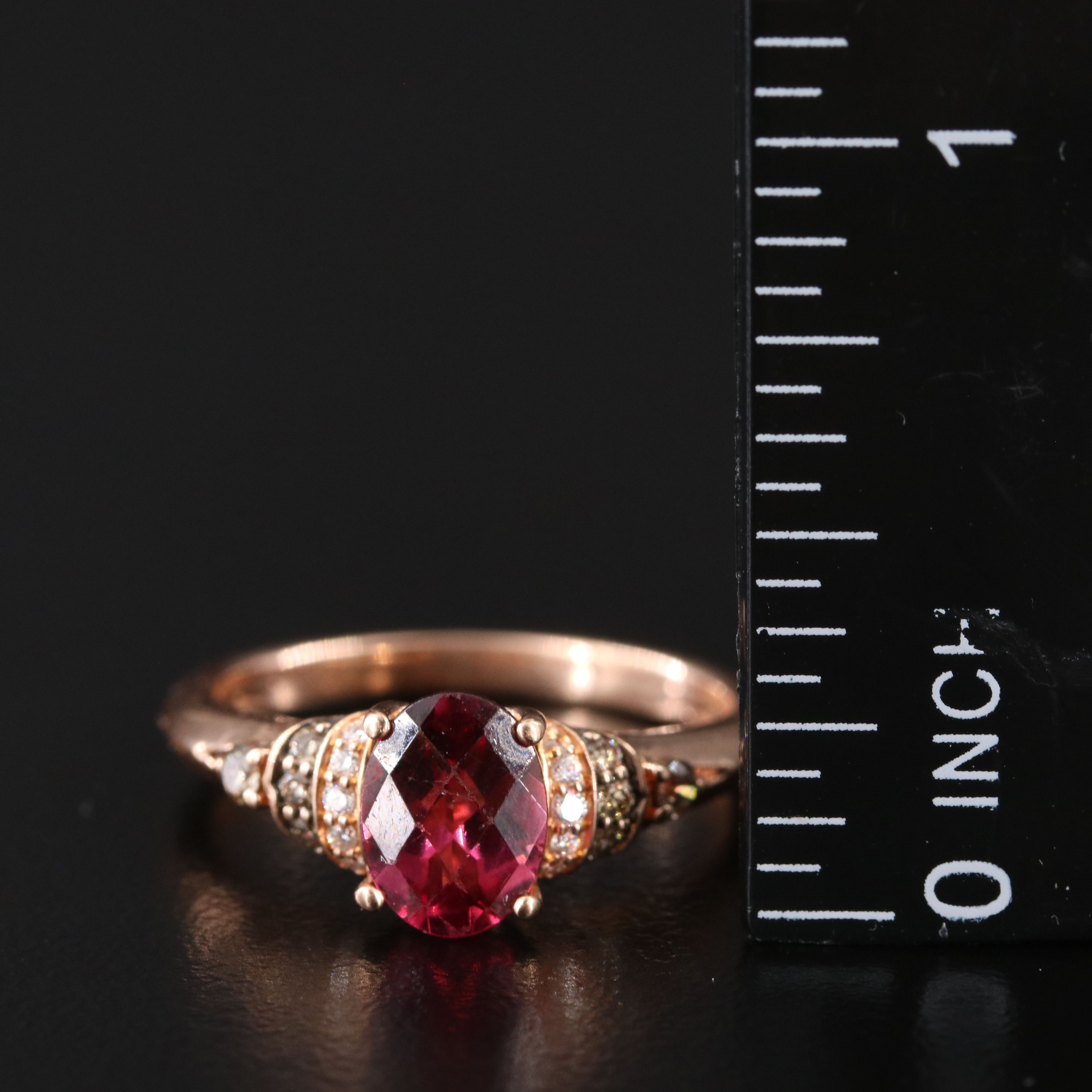 Le Vian 14K Rose Gold Garnet and Diamond Ring Featuring Fancy Brown