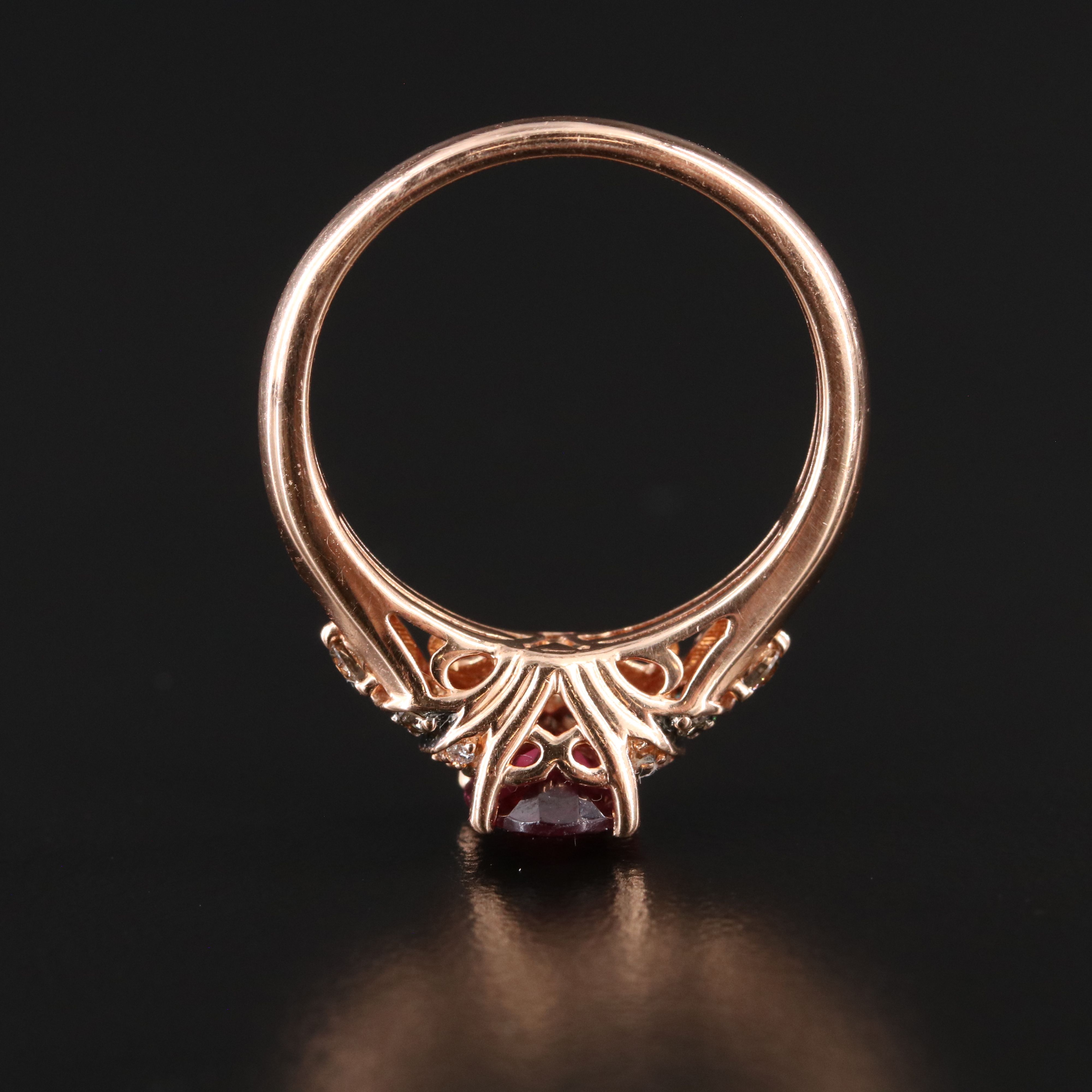 Le Vian 14K Rose Gold Garnet and Diamond Ring Featuring Fancy Brown