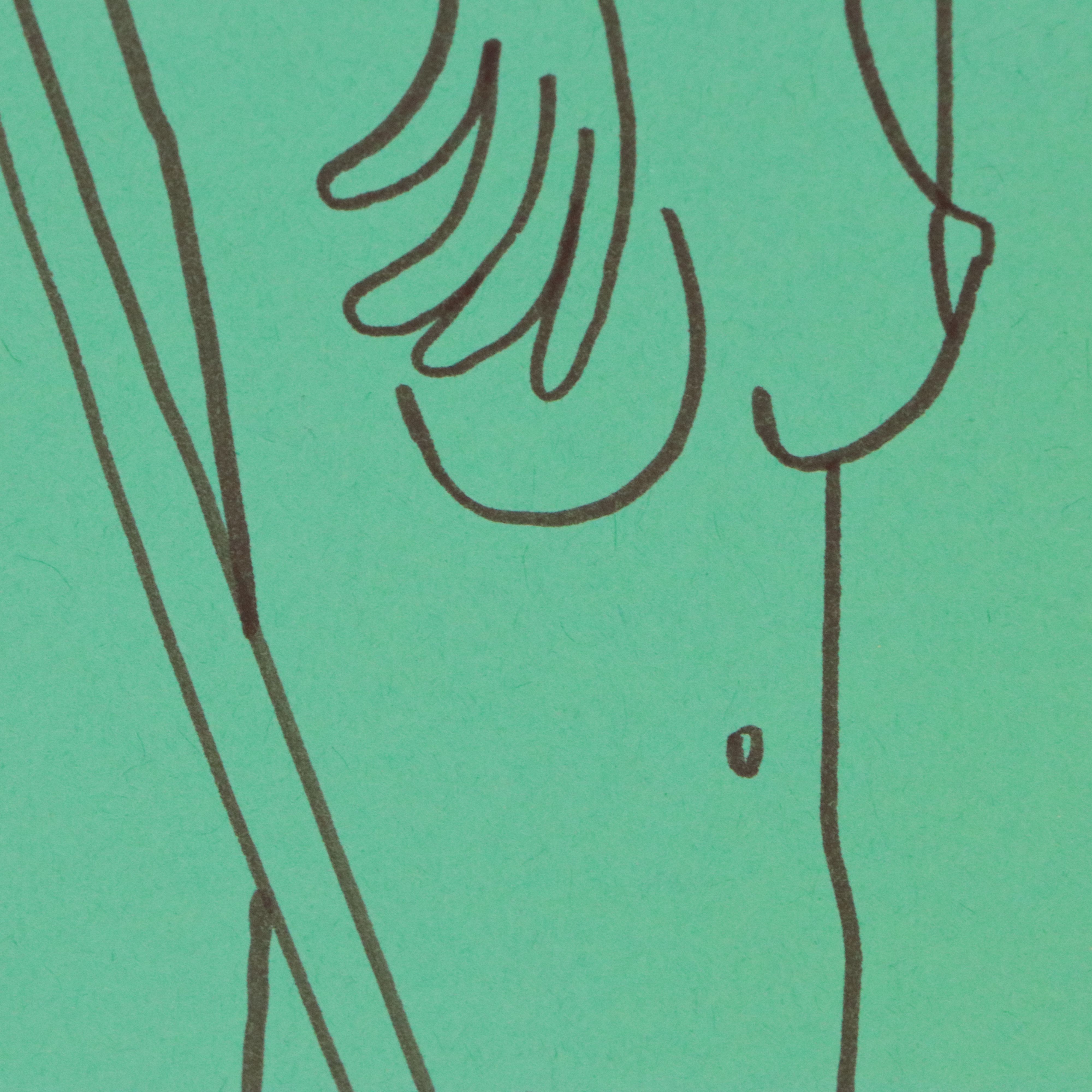 MP Figurative Ink Drawing of Female Nude, 2018