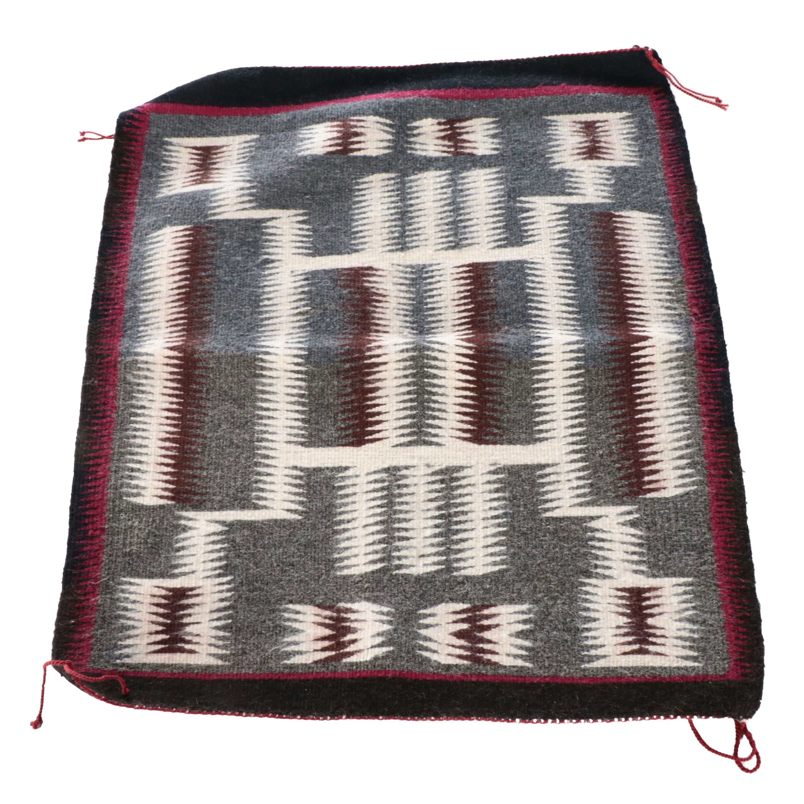 2' x 2'3 Handwoven Lucy Haski Navajo Storm Pattern Wool Rug