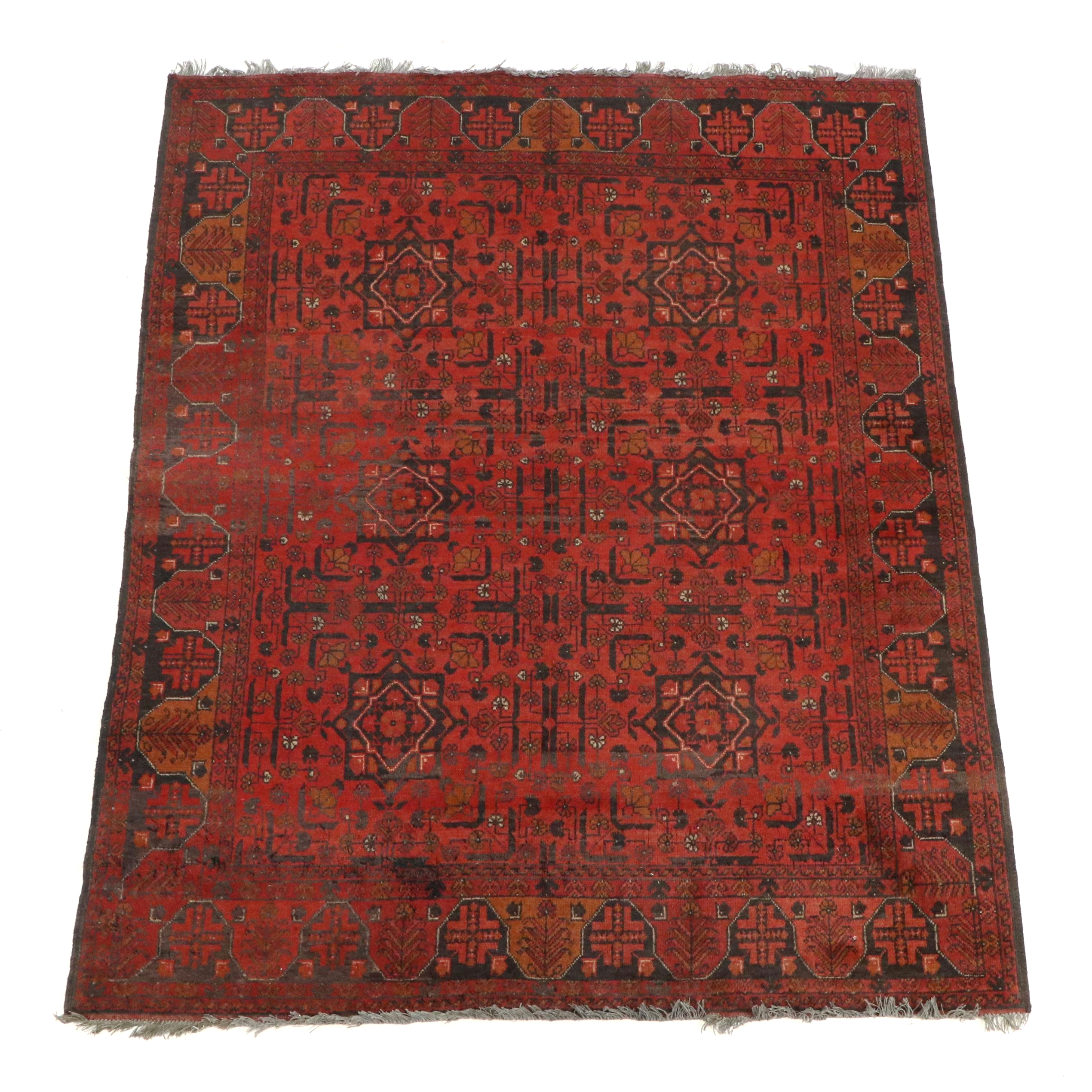 5' x 6'5 Hand-Knotted Afghan Kunduz Area Rug