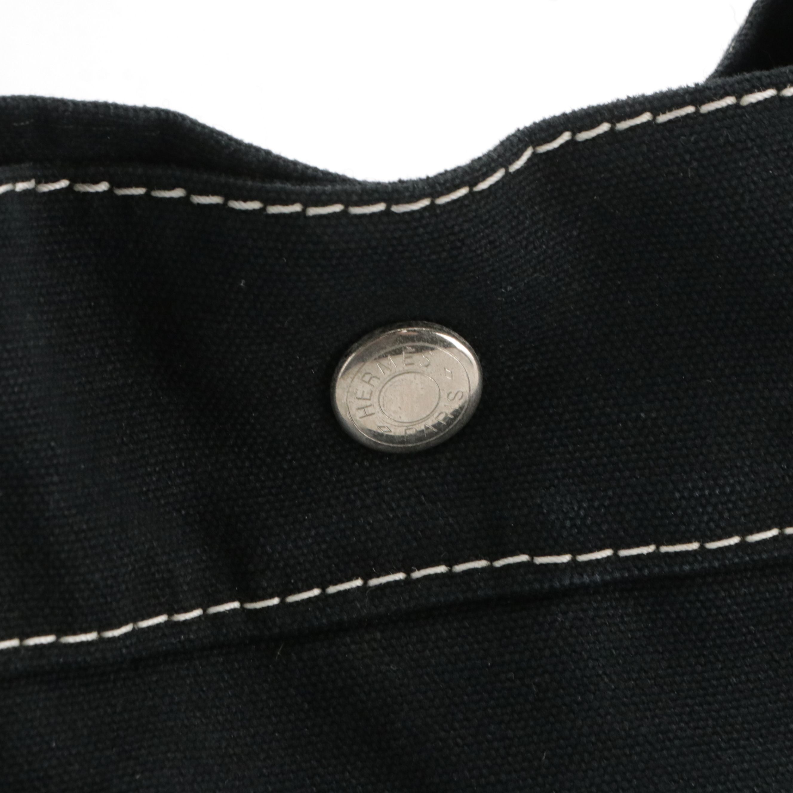 Hermès Deauville MM Tote Bag in Black Cotton Canvas