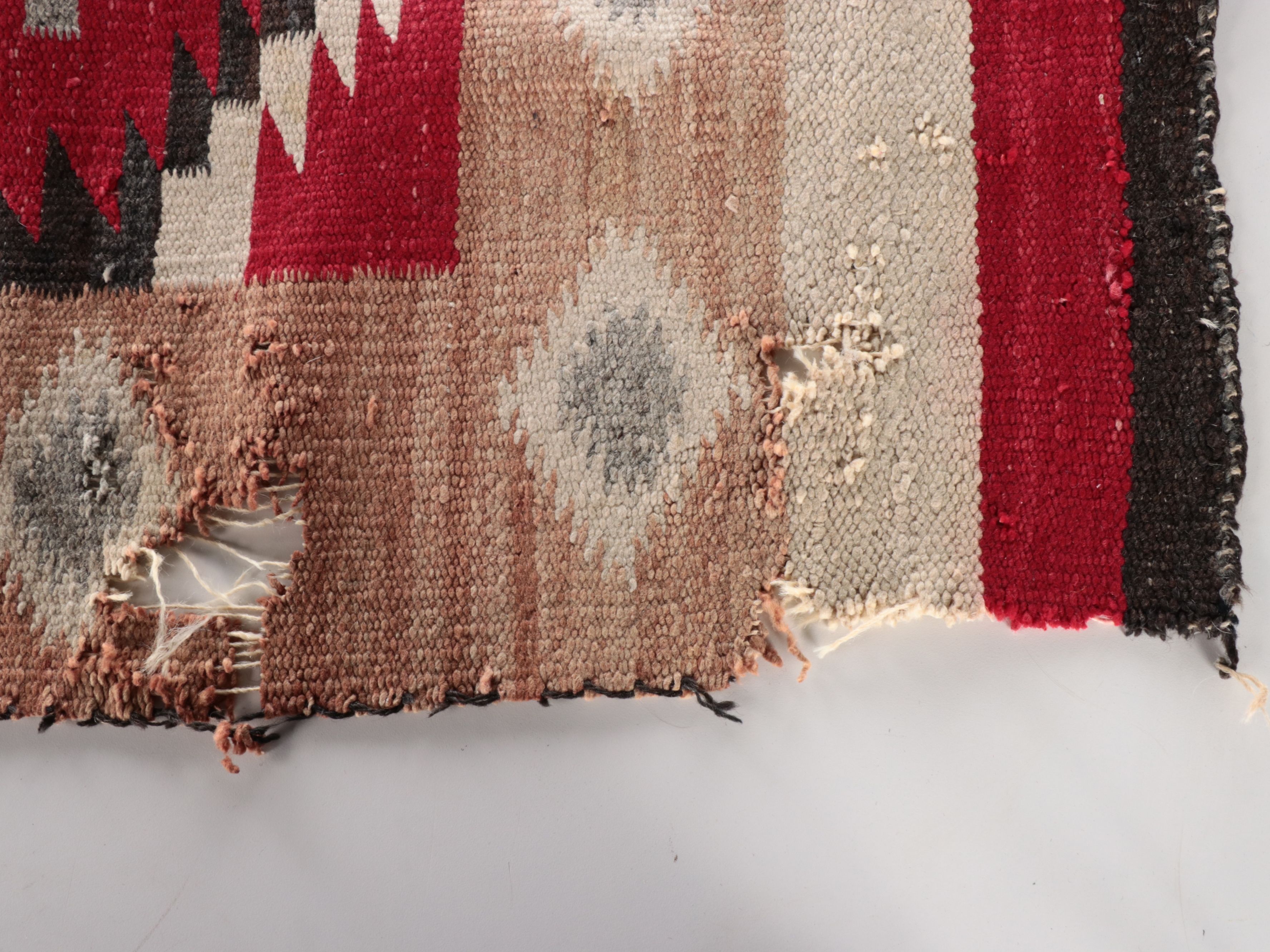 3'2 x 5'10 Handwoven Navajo Spider Woman Cross Wool Accent Rug, Circa 1930s