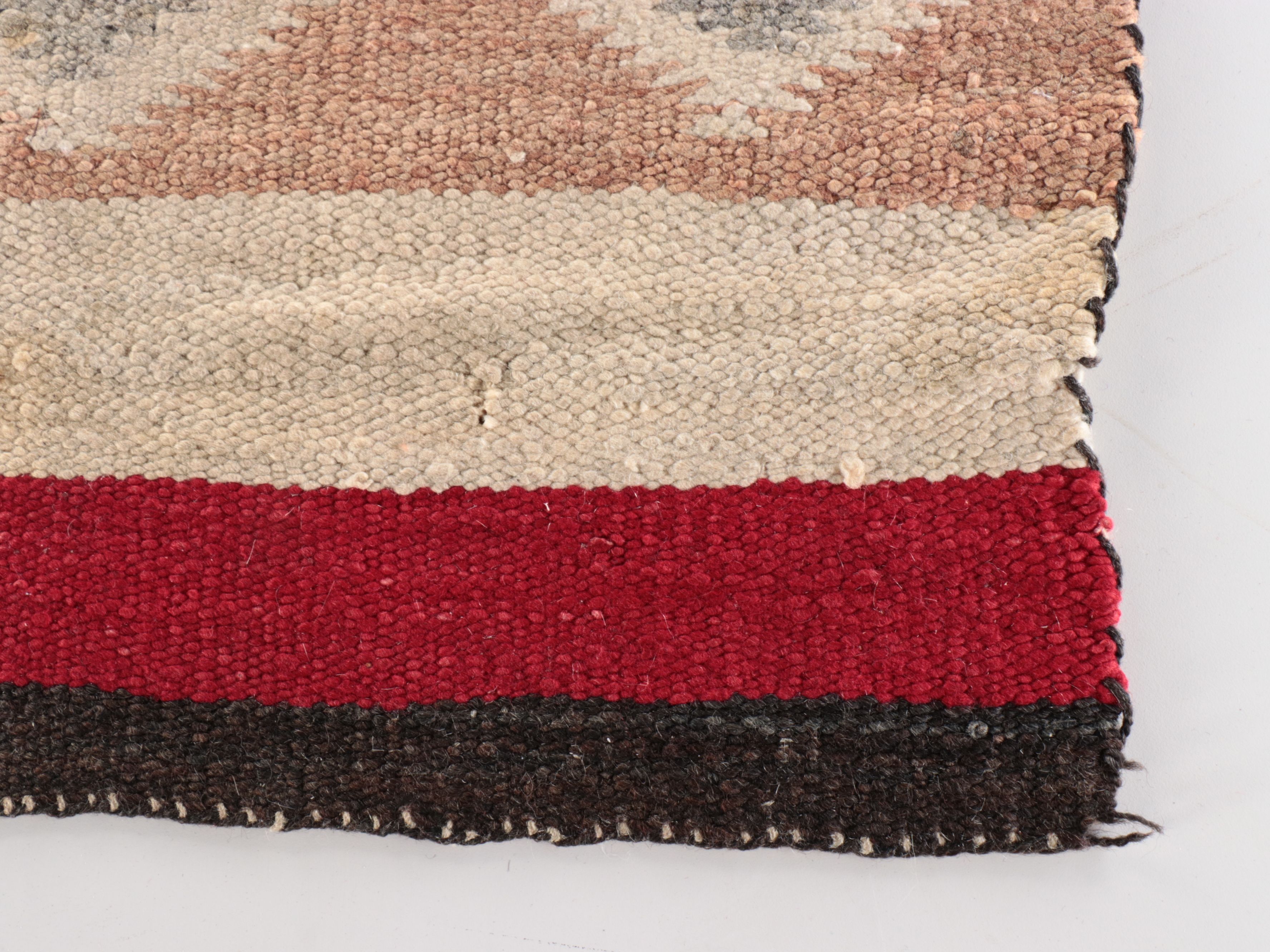 3'2 x 5'10 Handwoven Navajo Spider Woman Cross Wool Accent Rug, Circa 1930s