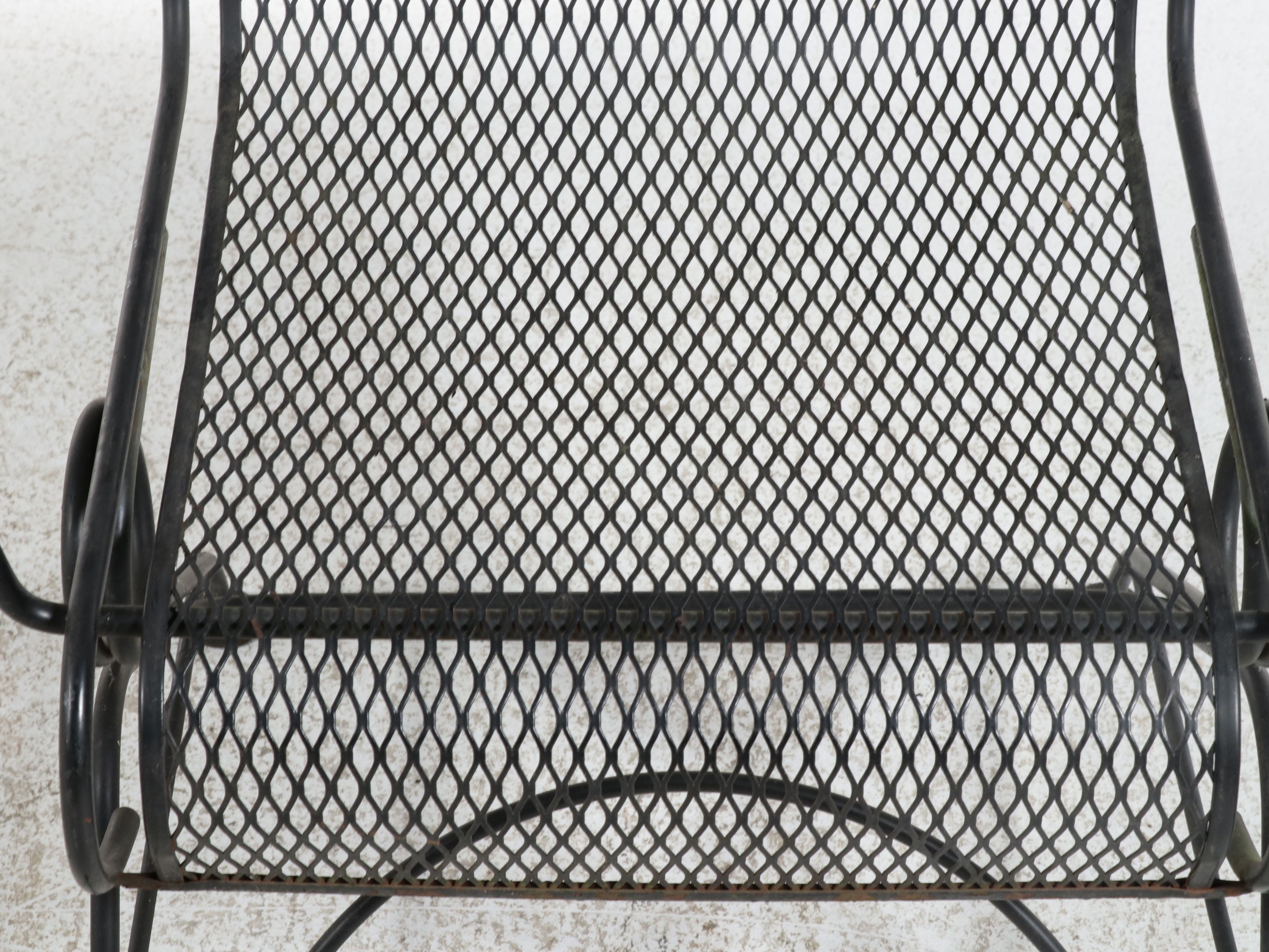 Set of Four Wrought Iron Patio Chairs, Late 20th Century