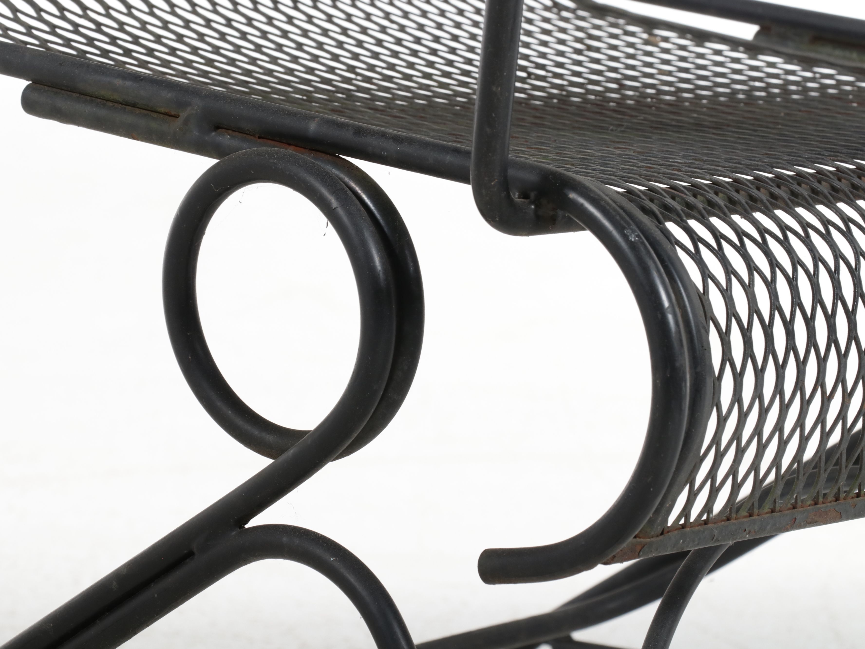Set of Four Wrought Iron Patio Chairs, Late 20th Century