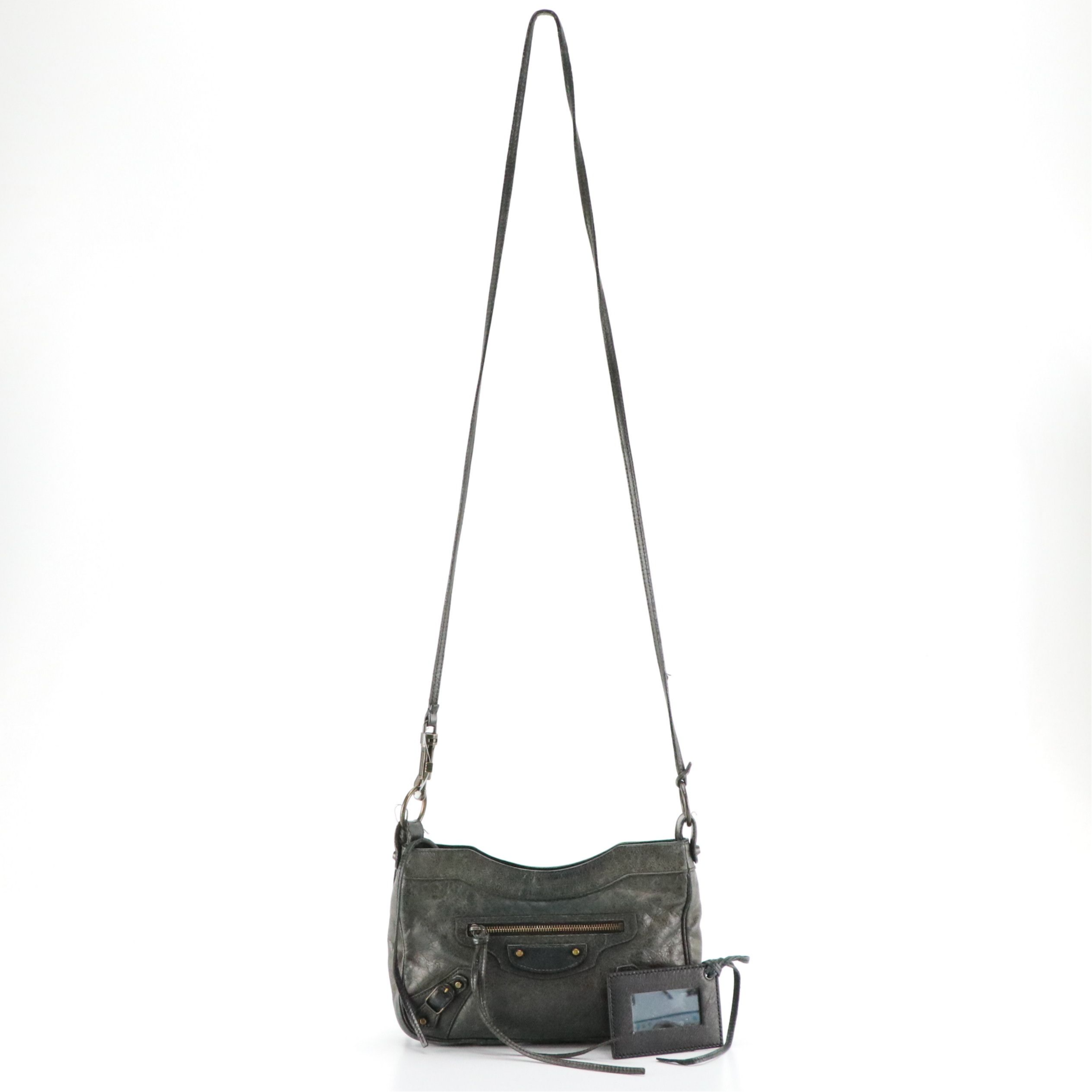 Balenciaga Hip Crossbody Bag in Gris Fossile Agneau Leather