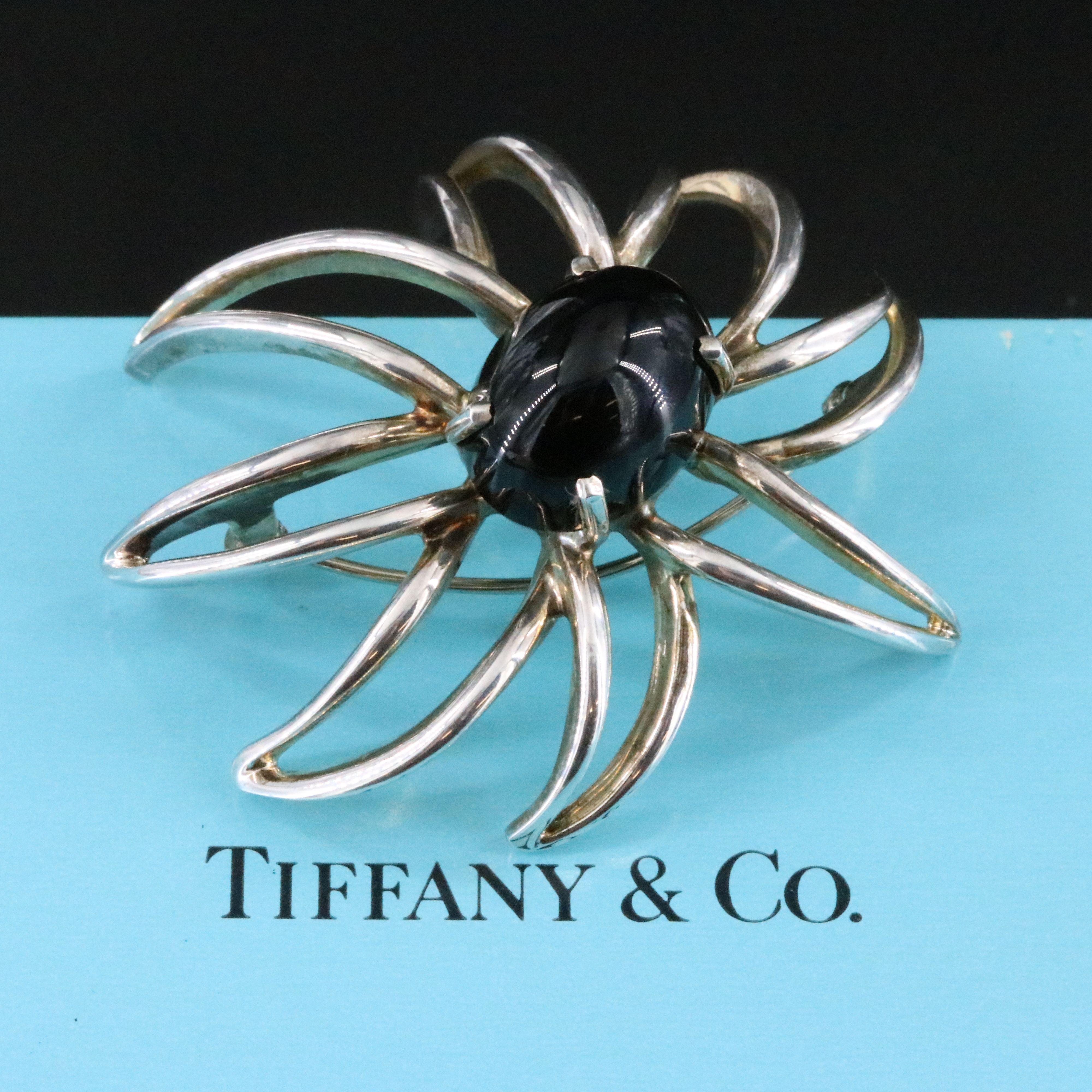 Tiffany & Co. Sterling and Black Onyx Fireworks Brooch
