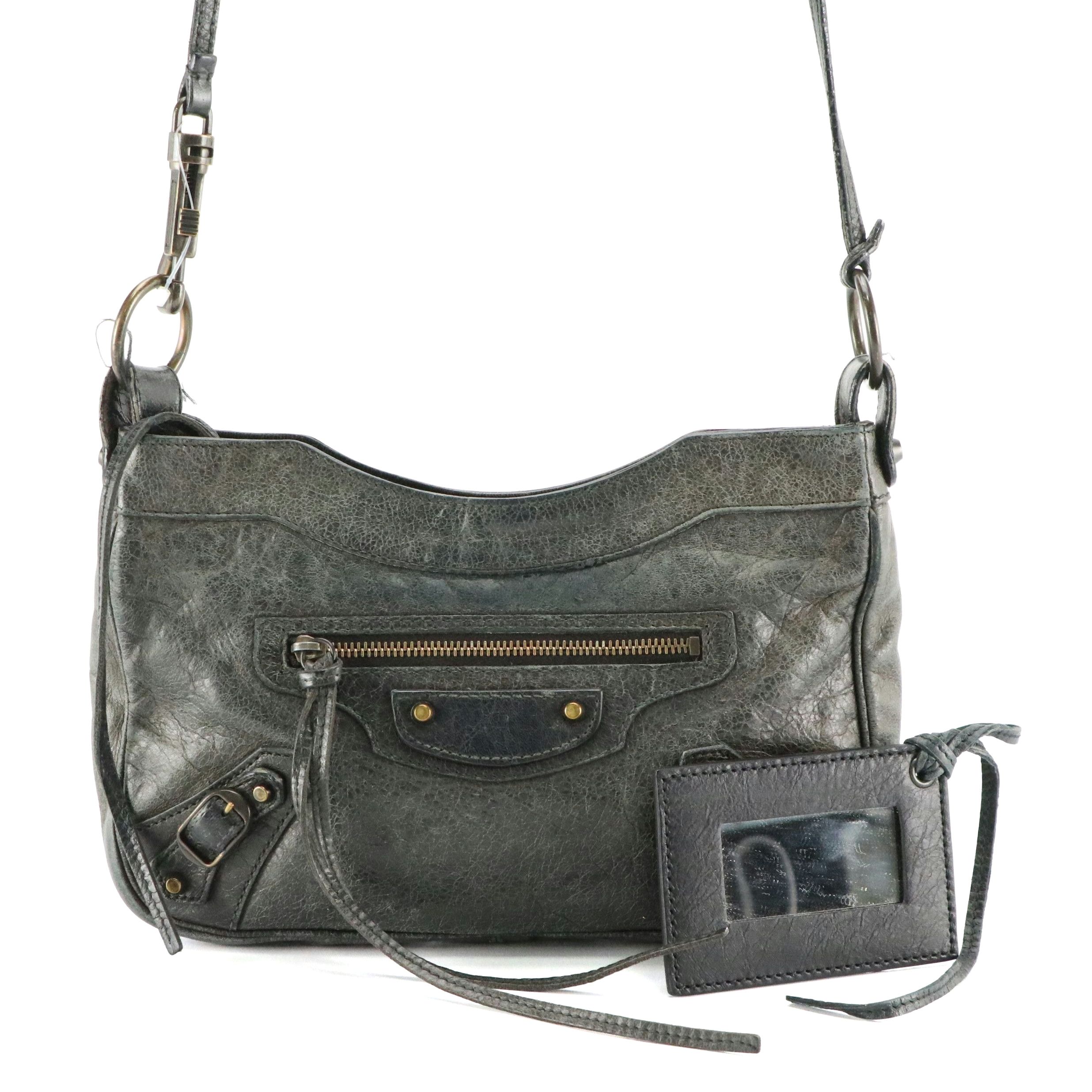 Balenciaga Hip Crossbody Bag in Gris Fossile Agneau Leather