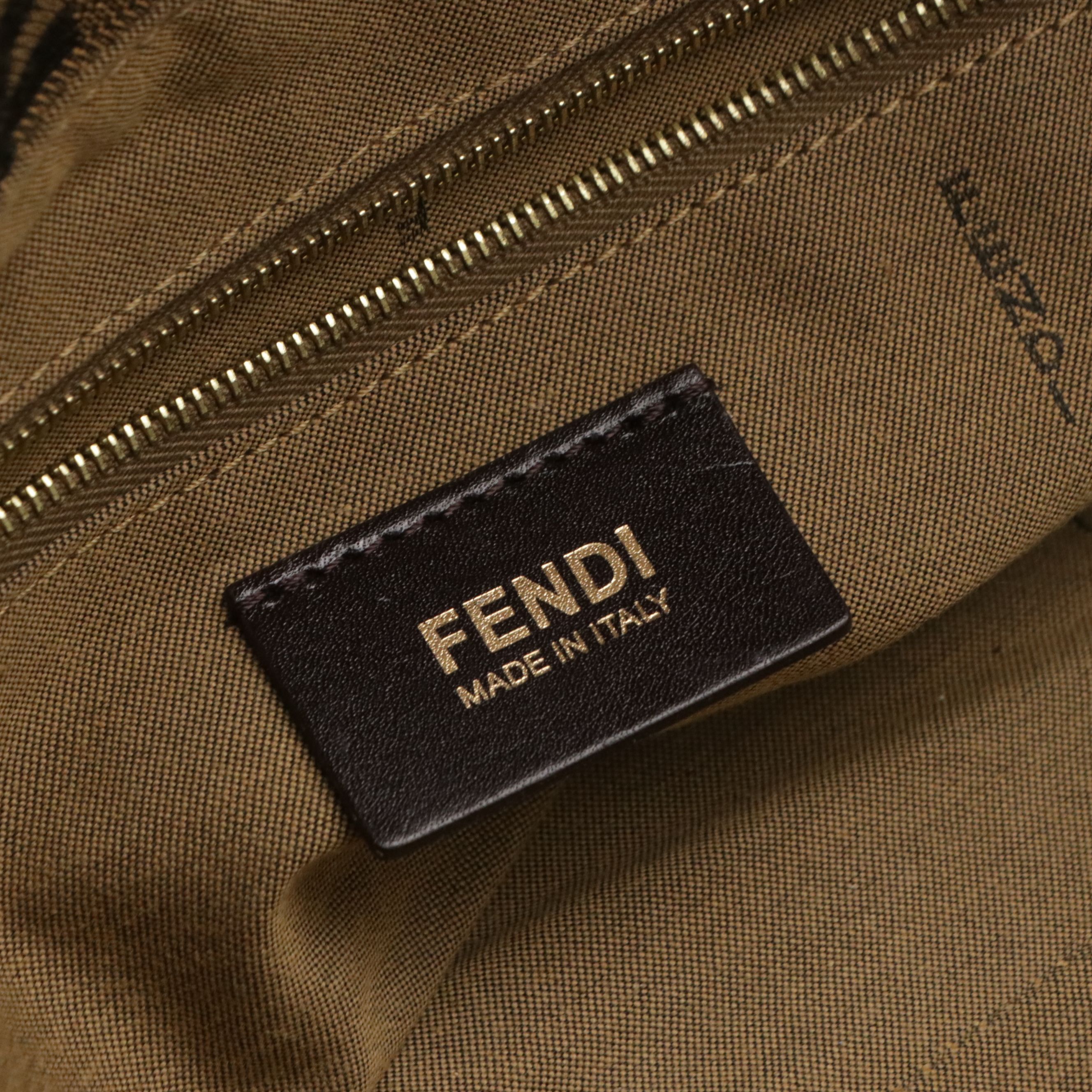 Fendi Large Chef Shoulder Bag in Tobacco Zucca Jacquard Canvas and Leather