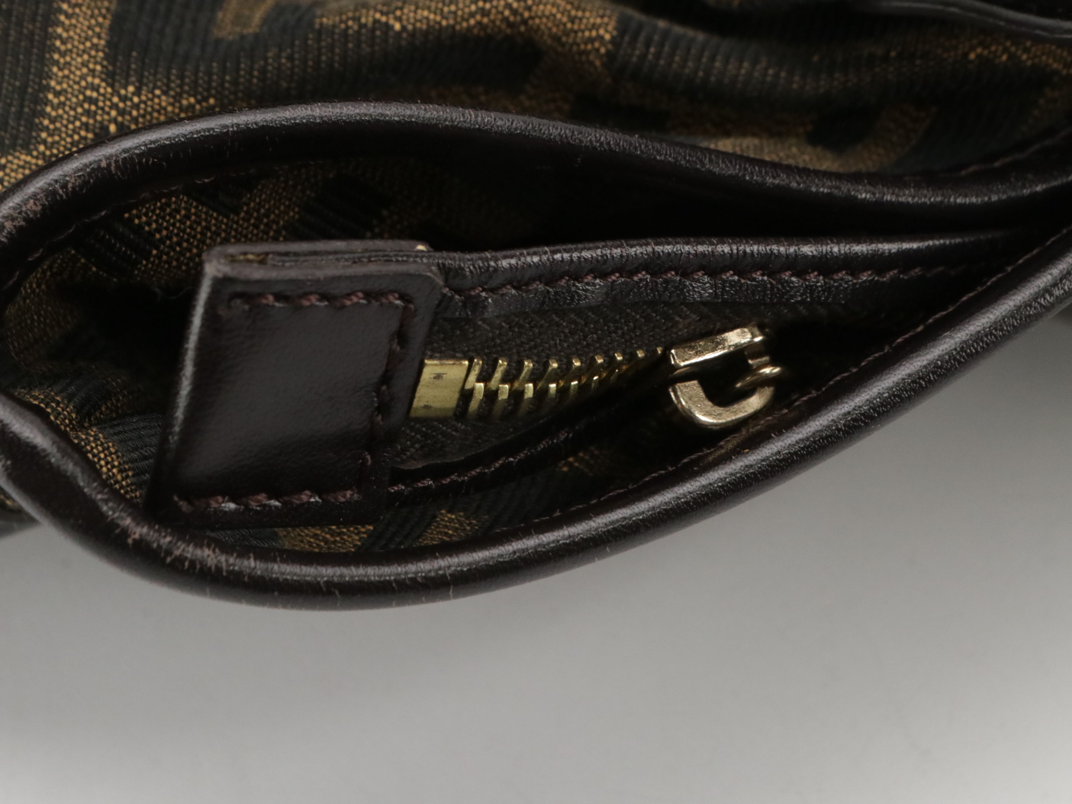 Fendi Large Chef Shoulder Bag in Tobacco Zucca Jacquard Canvas and Leather