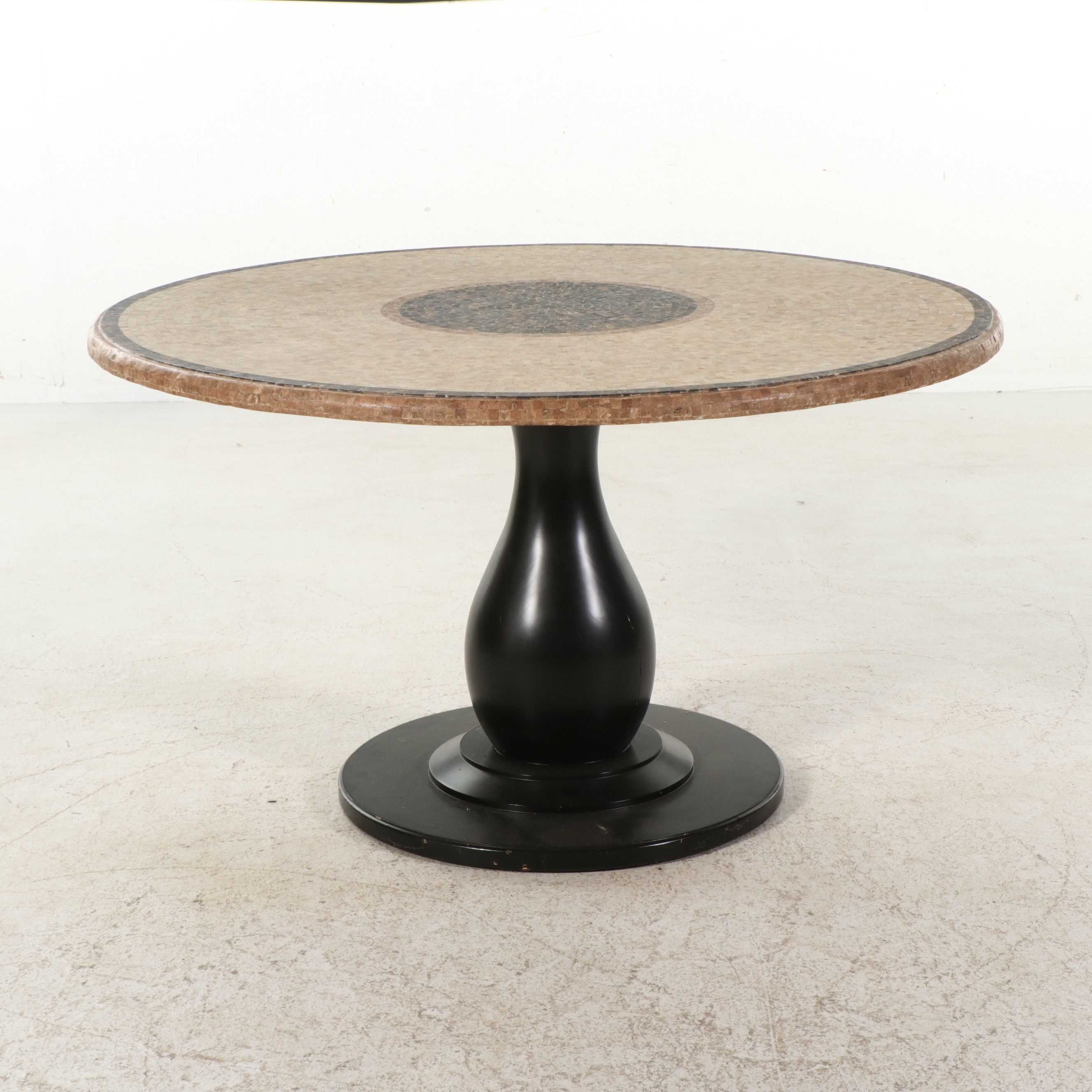 Five Piece Dining Set with Mosaic Pedestal Dining Table and Spindle-Back Chairs