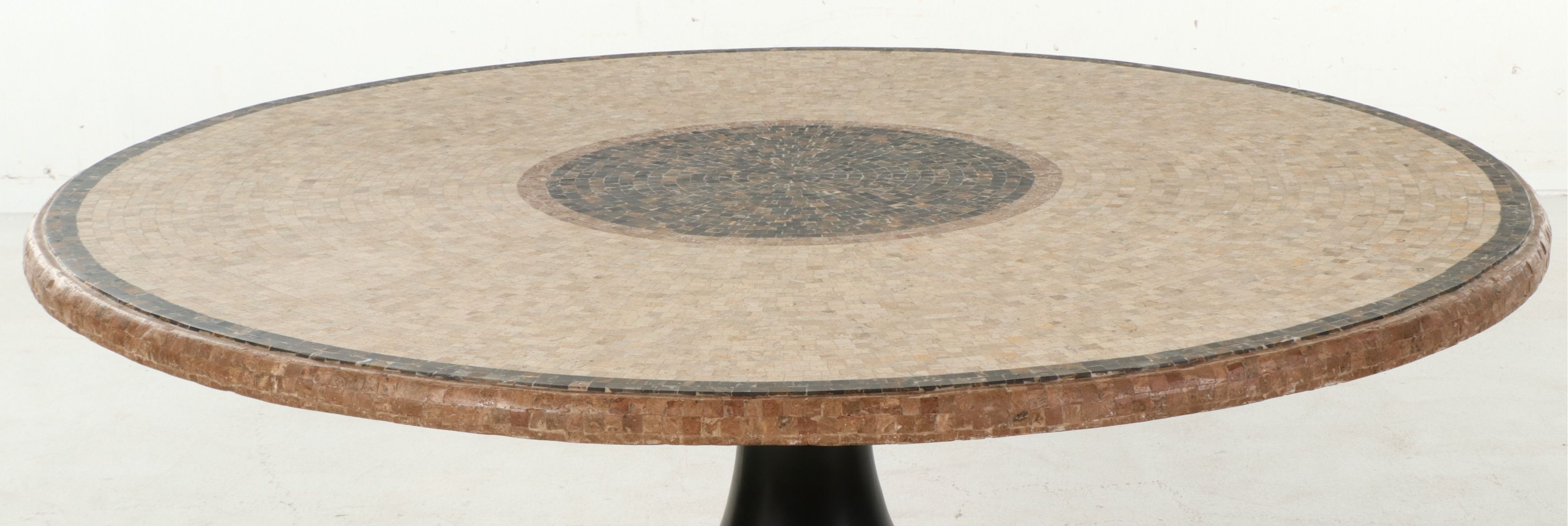 Five Piece Dining Set with Mosaic Pedestal Dining Table and Spindle-Back Chairs