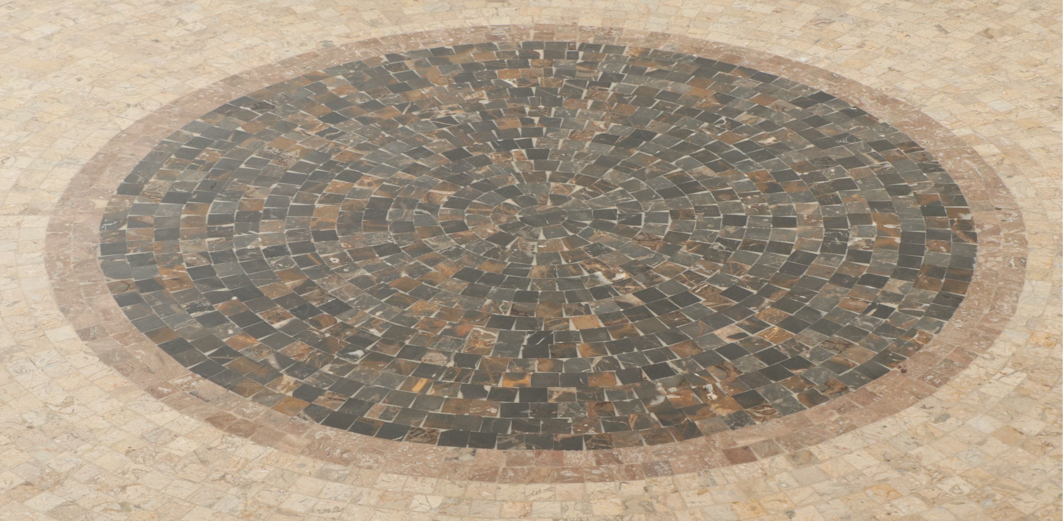 Five Piece Dining Set with Mosaic Pedestal Dining Table and Spindle-Back Chairs