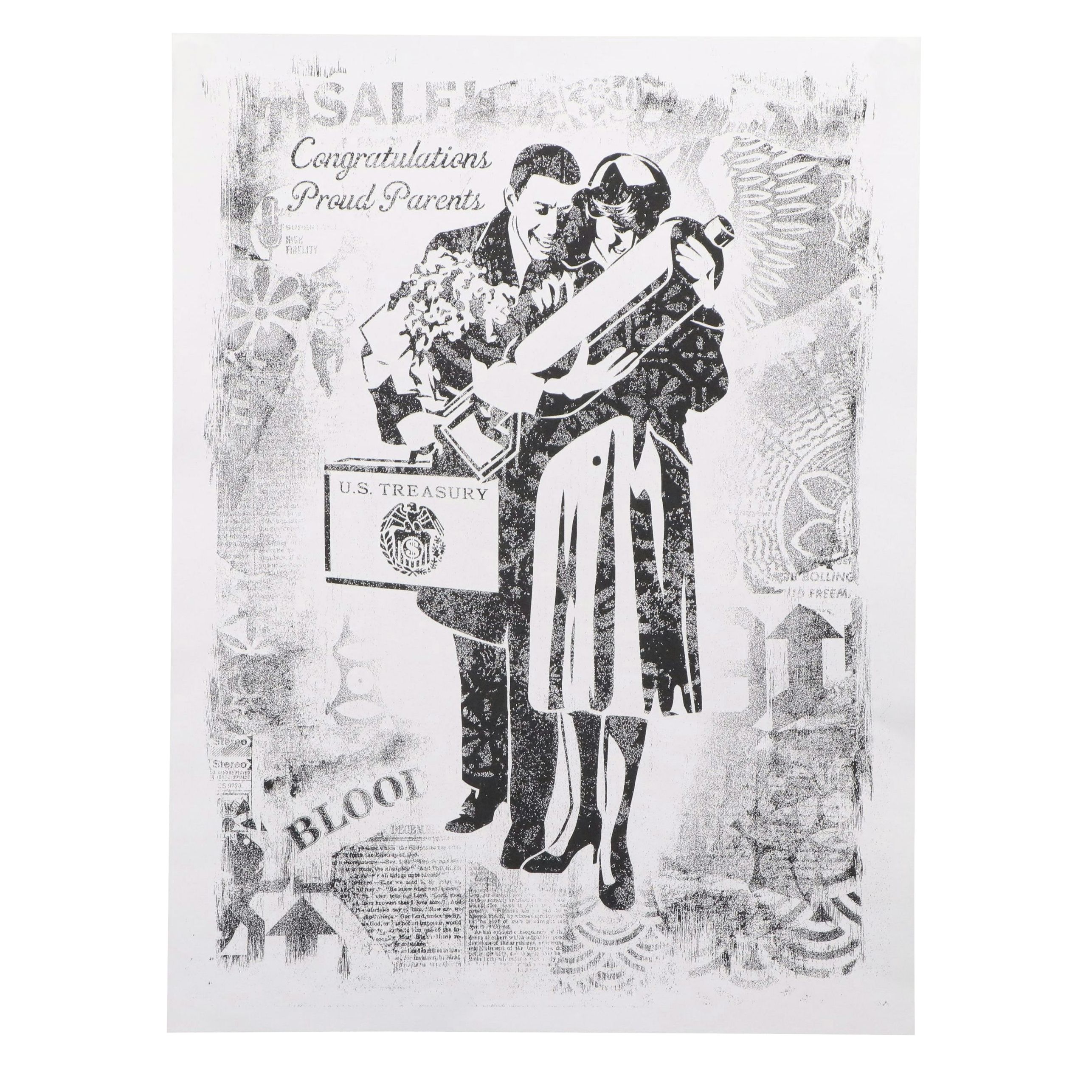 After Shepard Fairey Digital Print "Proud Parents"