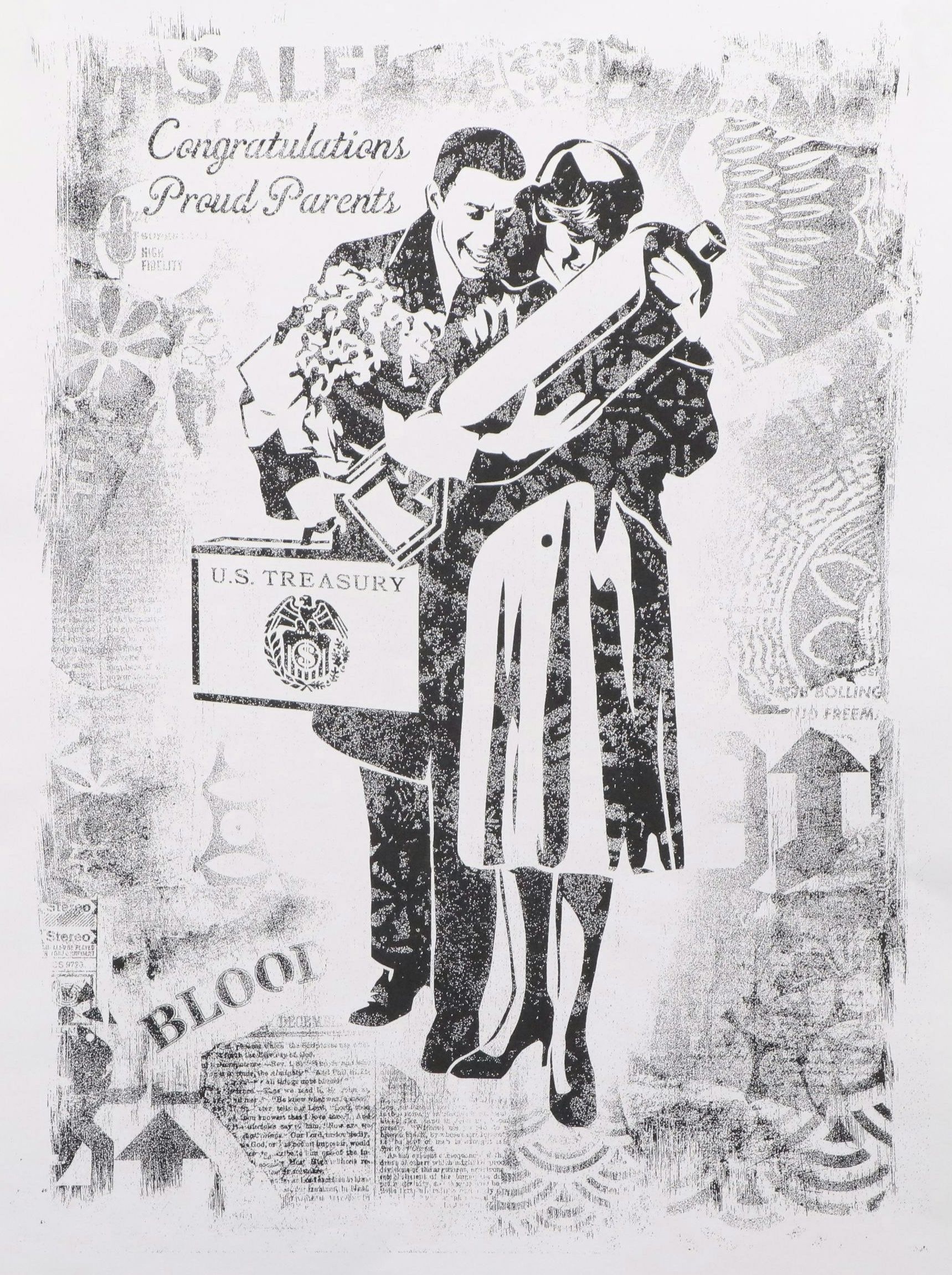 After Shepard Fairey Digital Print "Proud Parents"