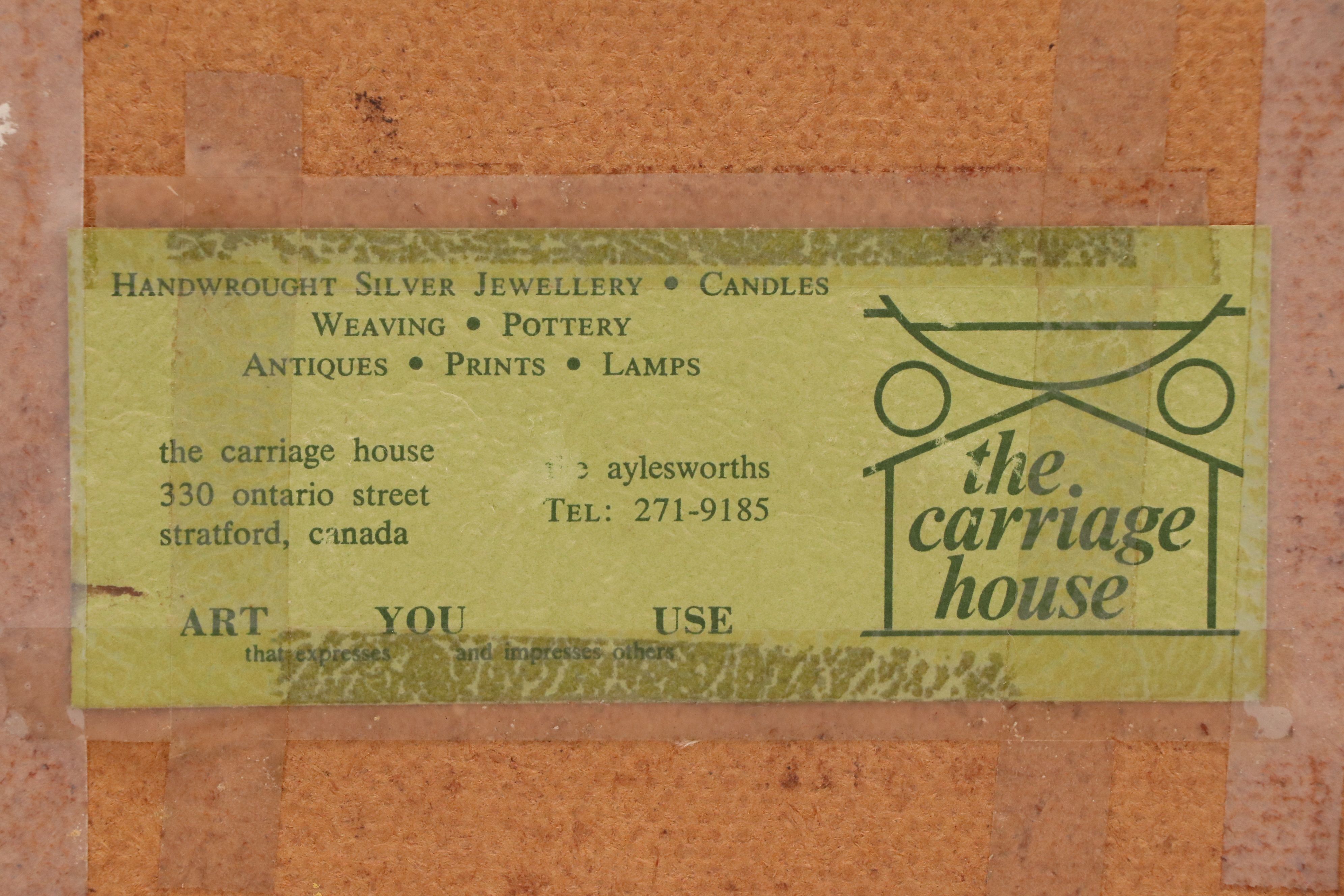 R. Green Oil Painting of Stylized Woodland Landscape, 20th Century