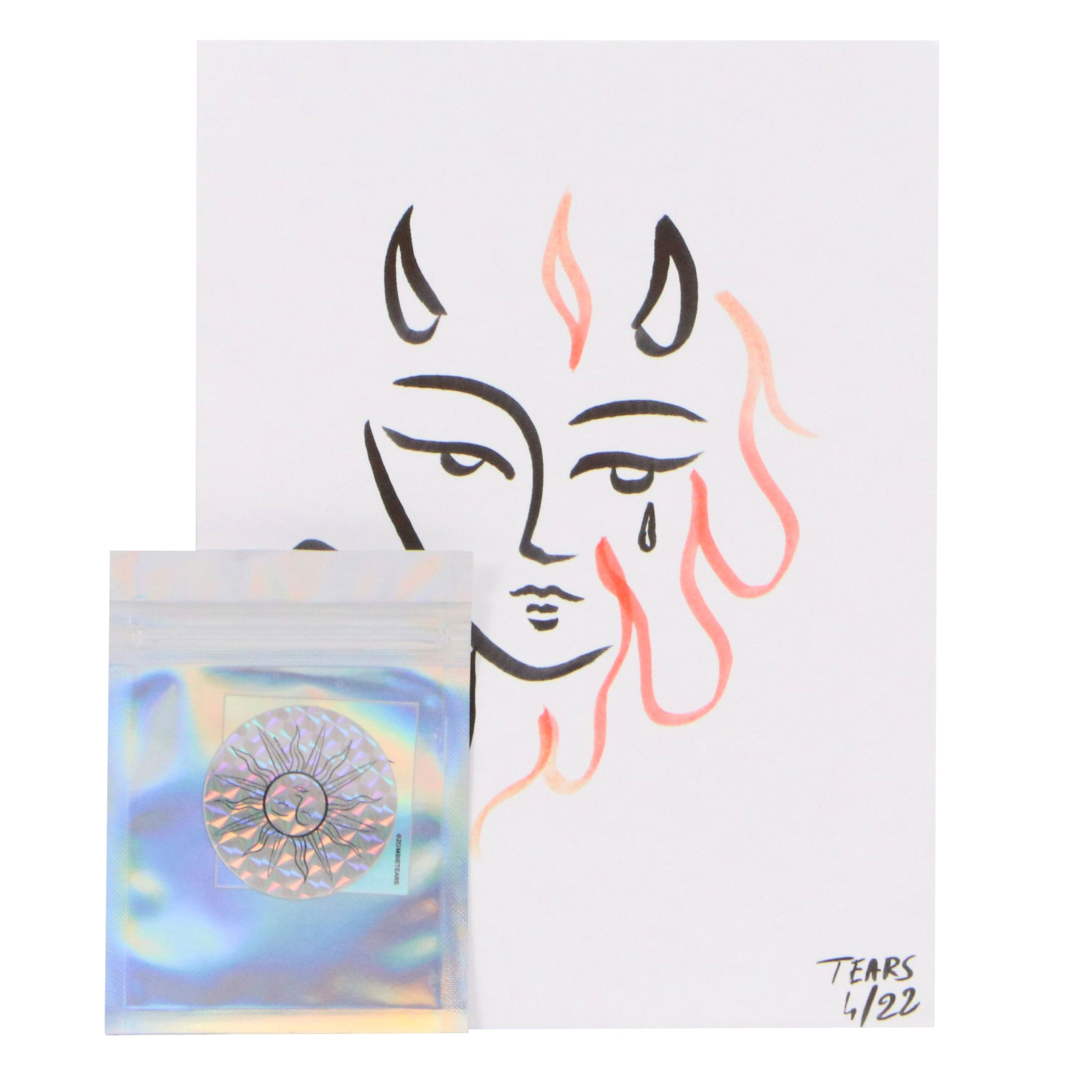 Tears Figurative Drawings with Sticker, 2022