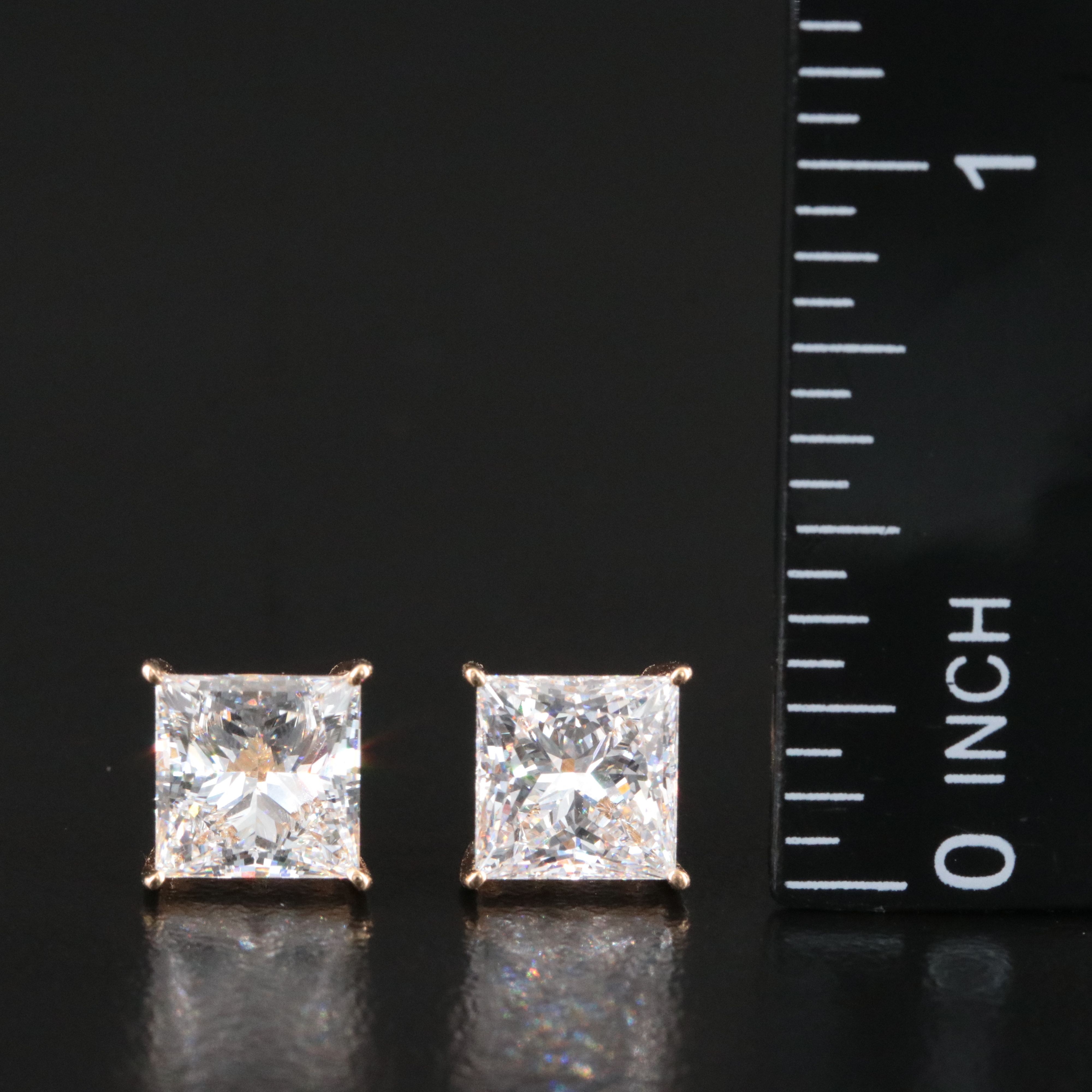 18K 4.13 CTW Lab Grown Diamond Solitaire Earrings with IGI Reports