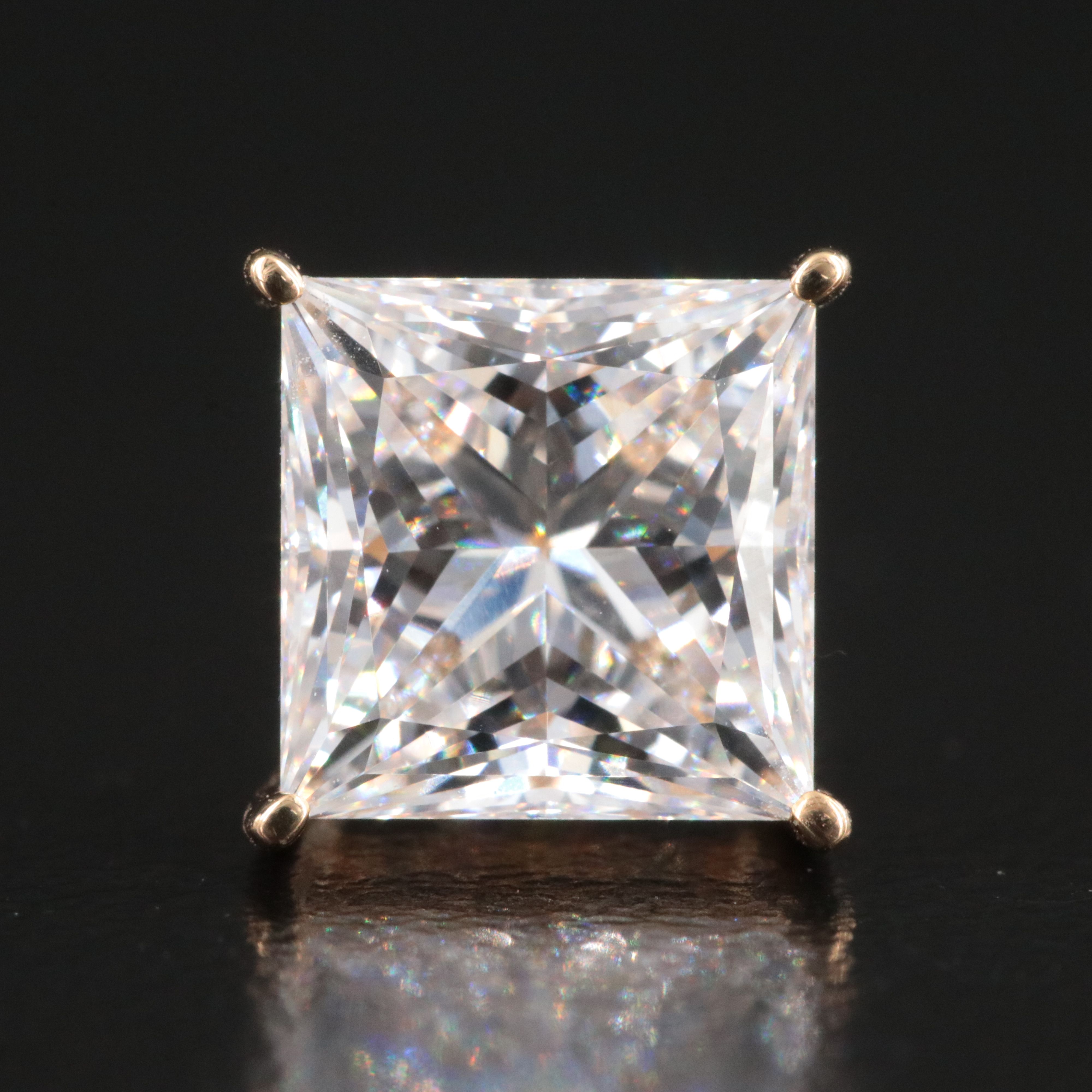 18K 4.13 CTW Lab Grown Diamond Solitaire Earrings with IGI Reports