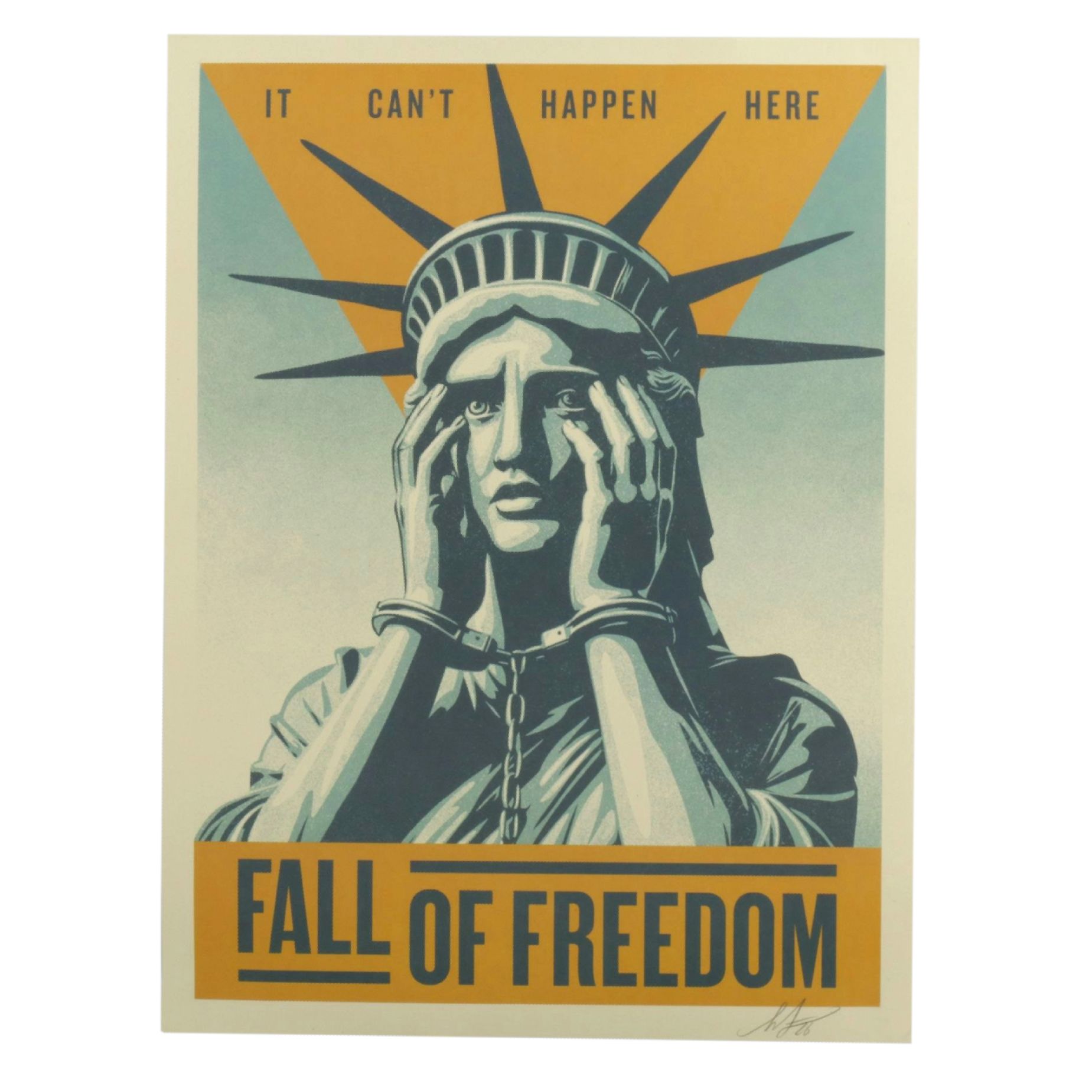 Shepard Fairey Offset Lithograph "Fall of Freedom Liberty", 2026
