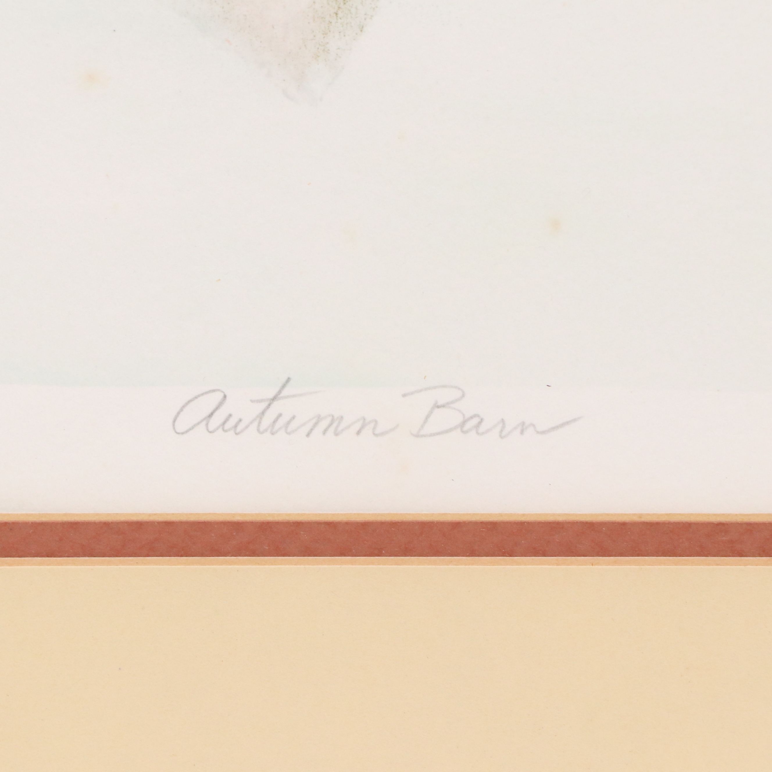 Peter Yesis Color Lithograph "Autumn Barn," Late 20th Century