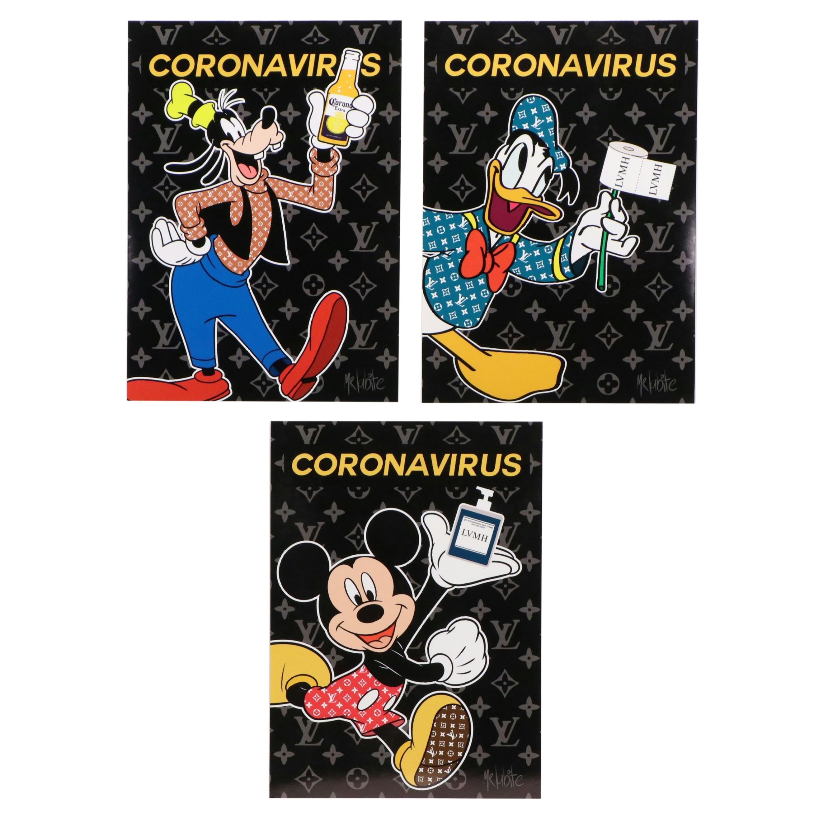 After Mr. Labite Pop Art Digital Prints from "Covid Collection," 2021