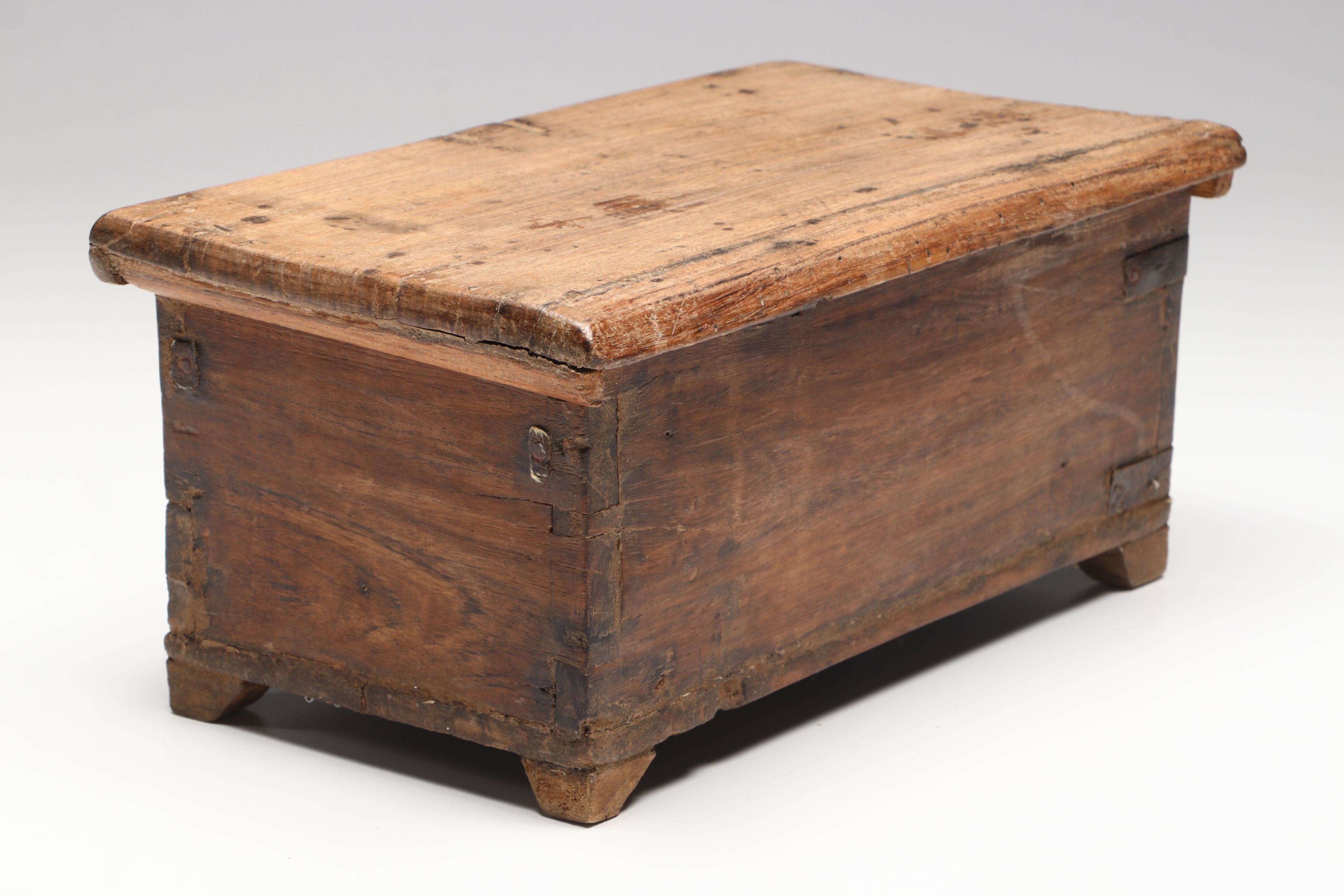 Tapestry Top Wooden Footstool with Wooden Money Box